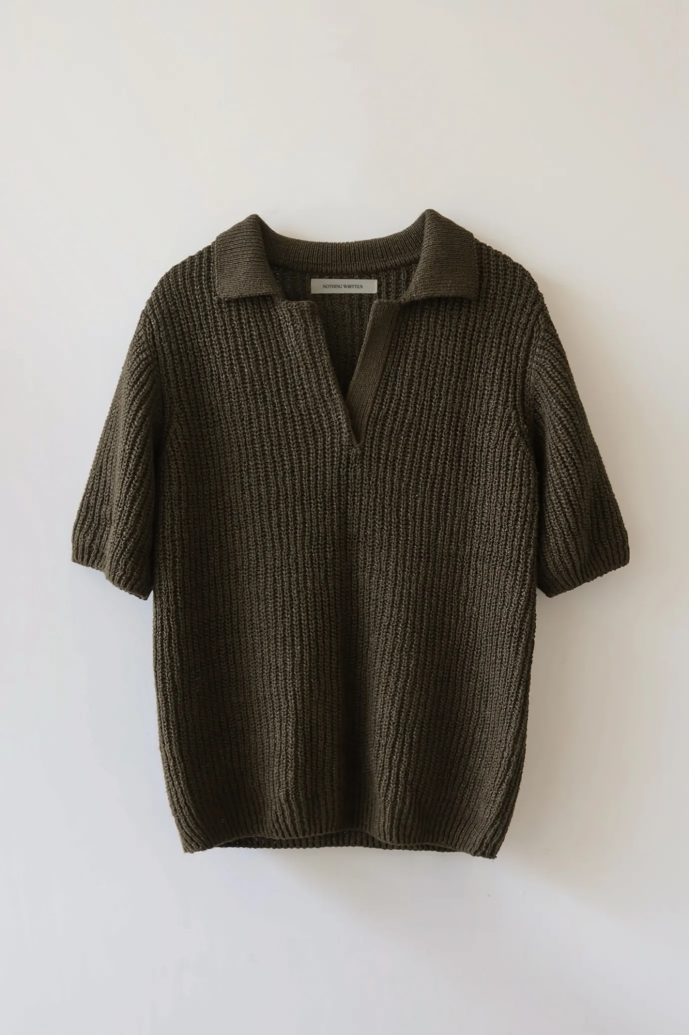 Nothing written Knitwear-Bamboo polo pullover (Dark brown)
