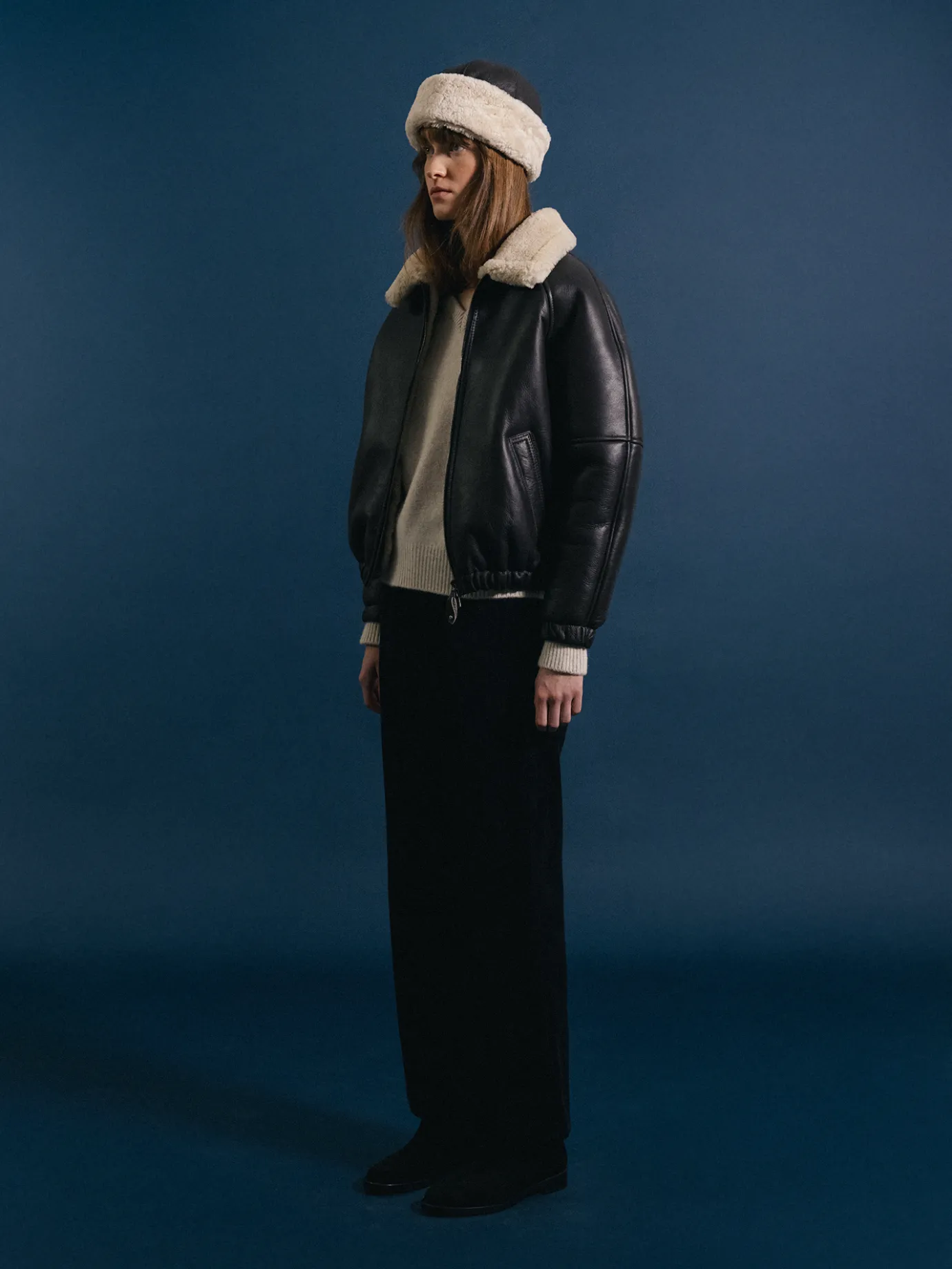 Nothing written Outwears | Exclusive-Brown leather shearling jacket (Brown)