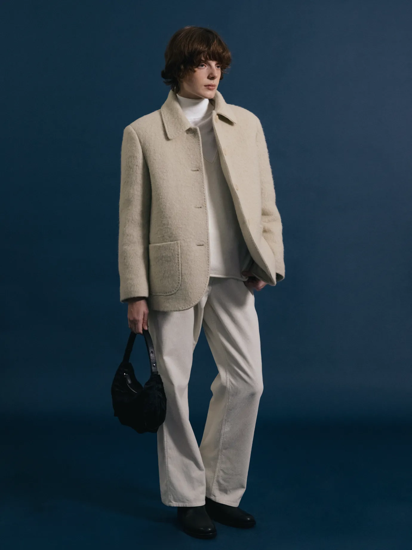 Nothing written Bags-Calf-hair shoulder mini bag (Furry black)