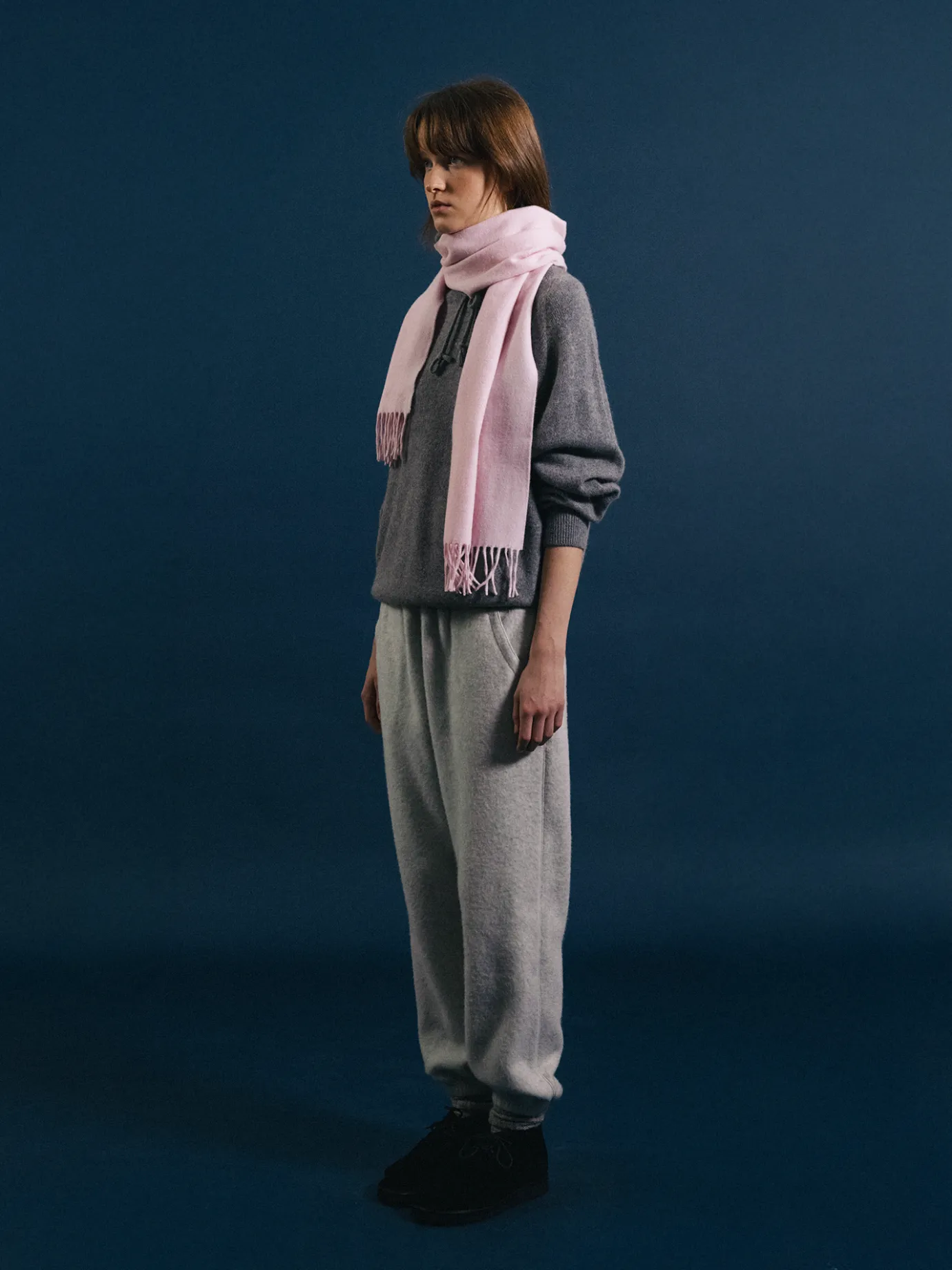 Nothing written Accessories-Classic lambswool angora scarf (Baby pink)