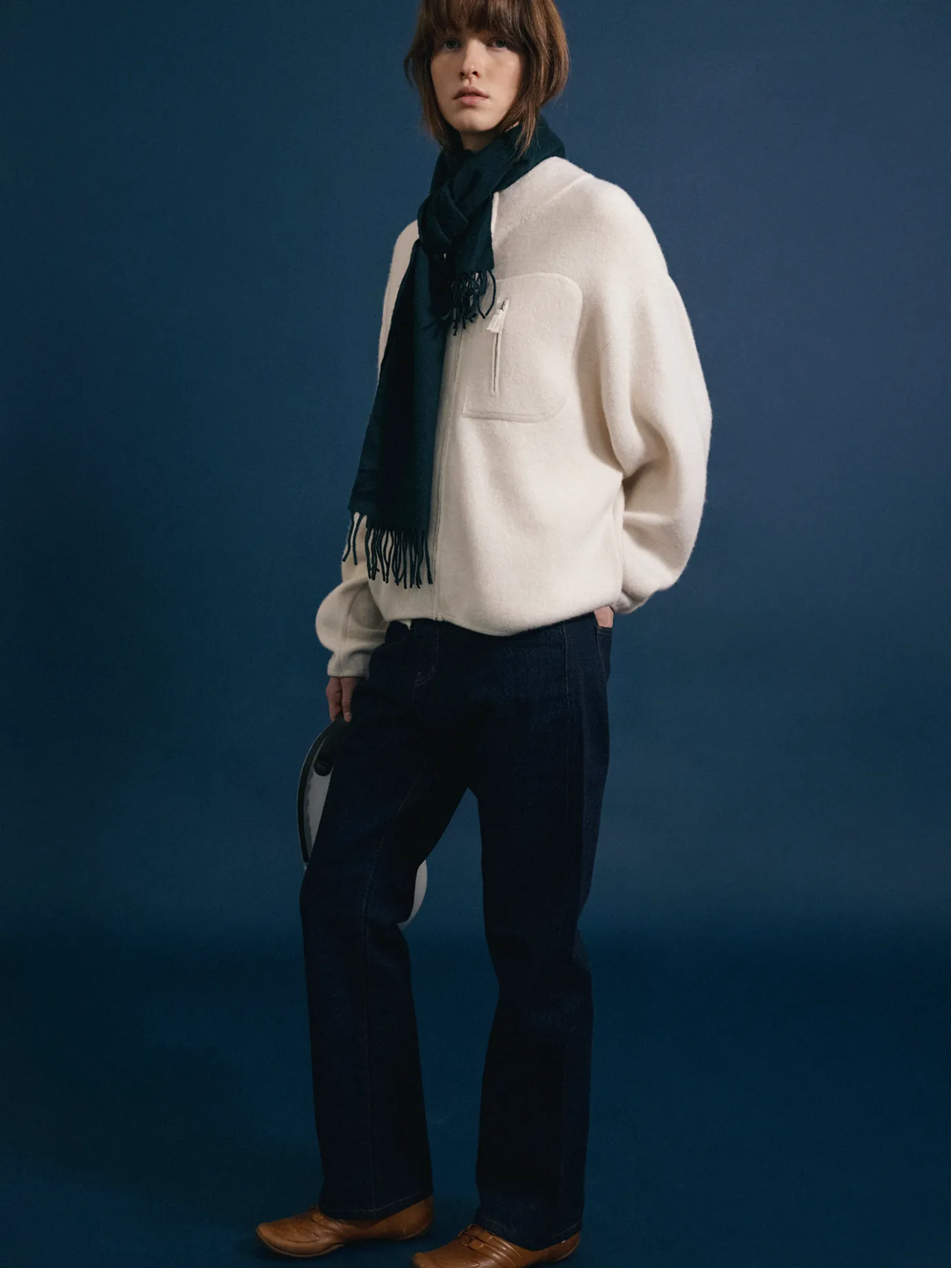 dicky_zipup_jumper_ivory_5.webp Nothing written Outwears | Knitwear-Dicky zip-up jumper (Ivory)