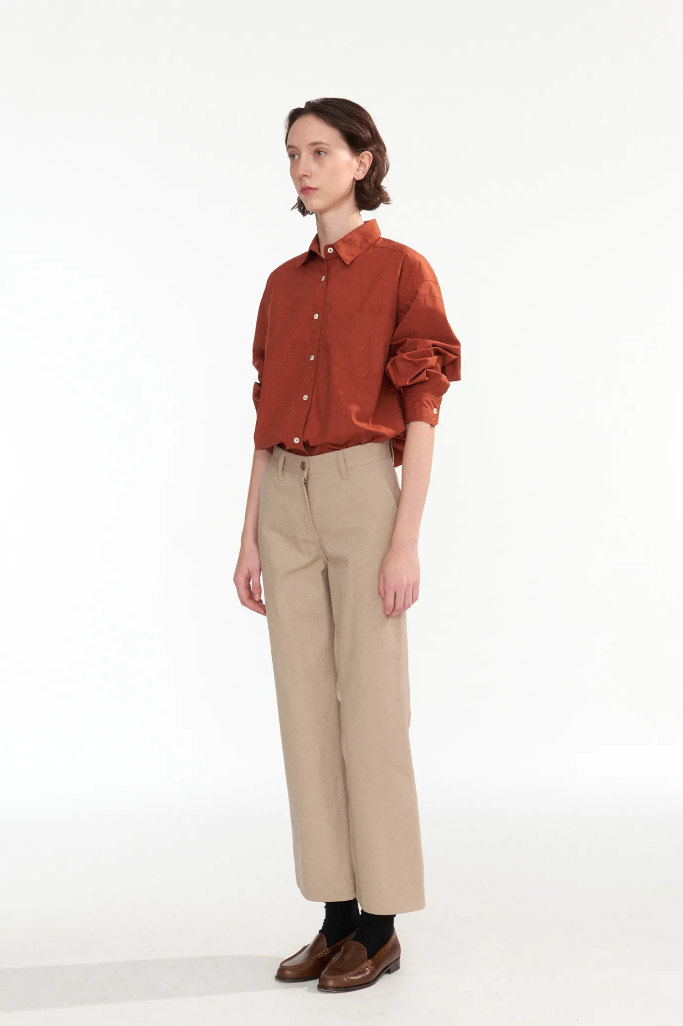 Nothing written Shirt-Dover basic shirt (Scarlet red)