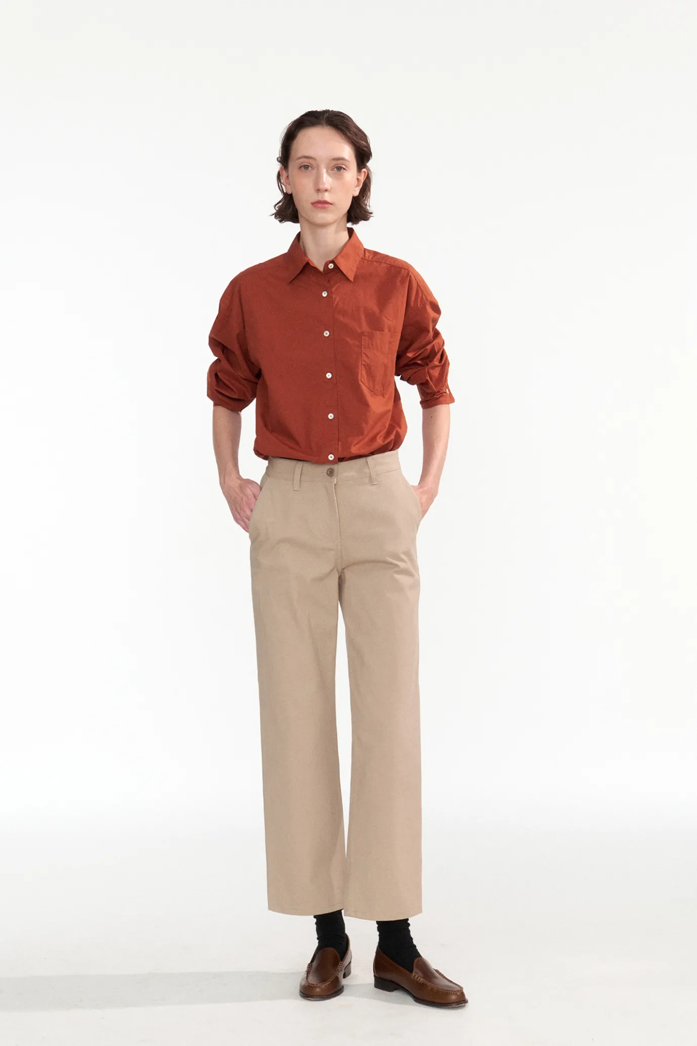 Nothing written Shirt-Dover basic shirt (Scarlet red)