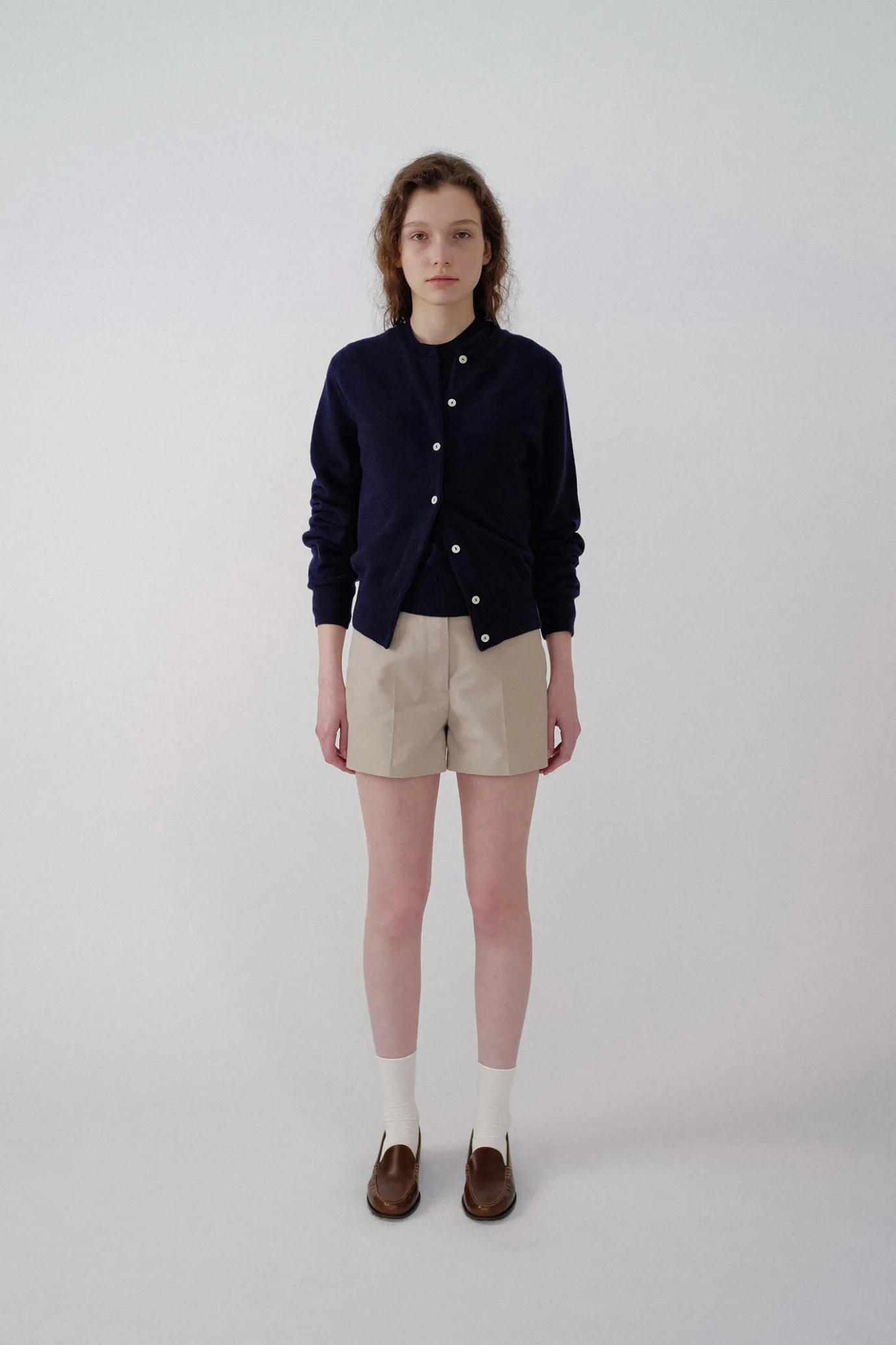 Nothing written Outwears | Knitwear-Emitt wool round cardigan (Navy)