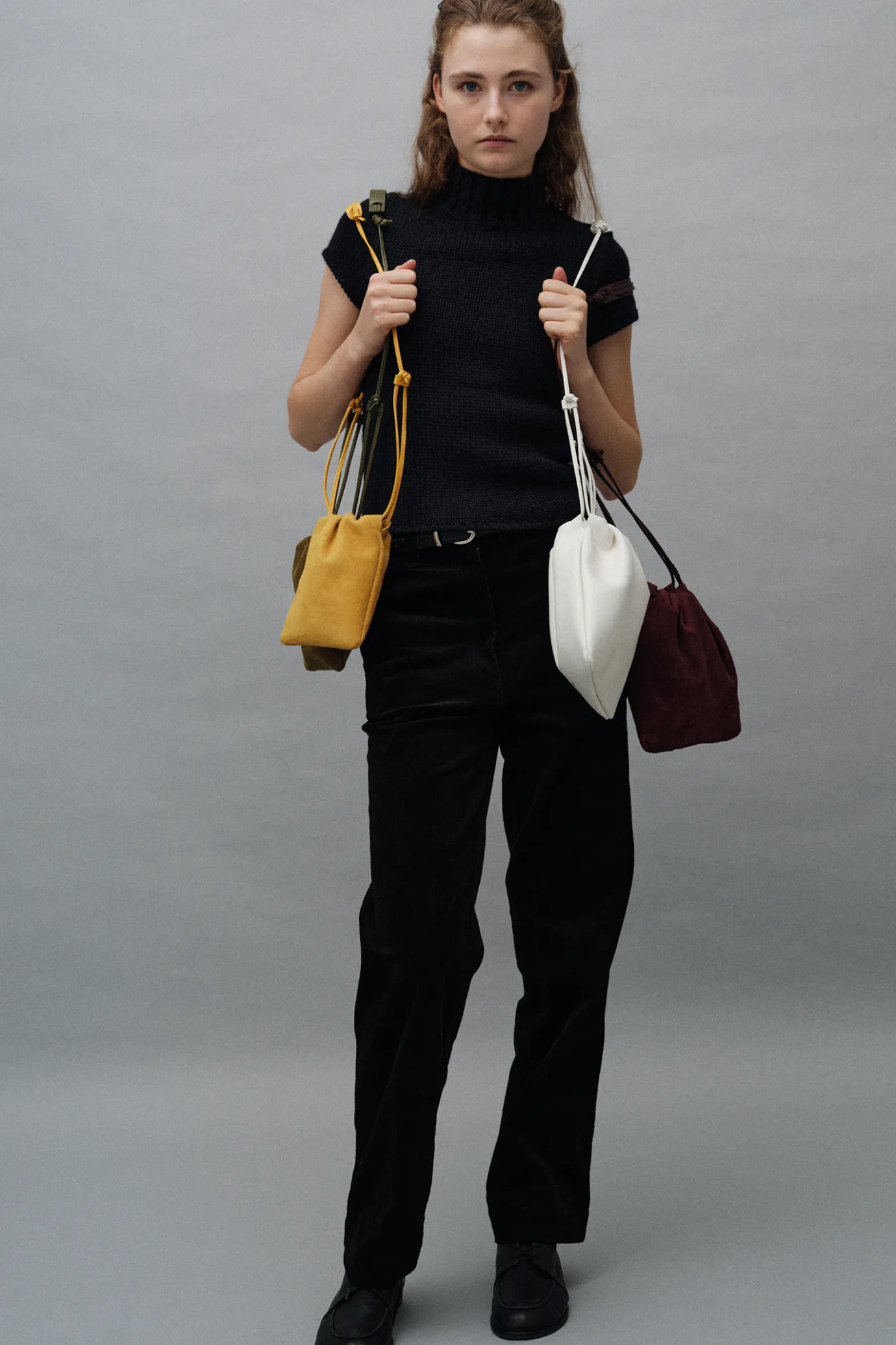 Nothing written Bags-Fatu shoulder bag (Wine suede)