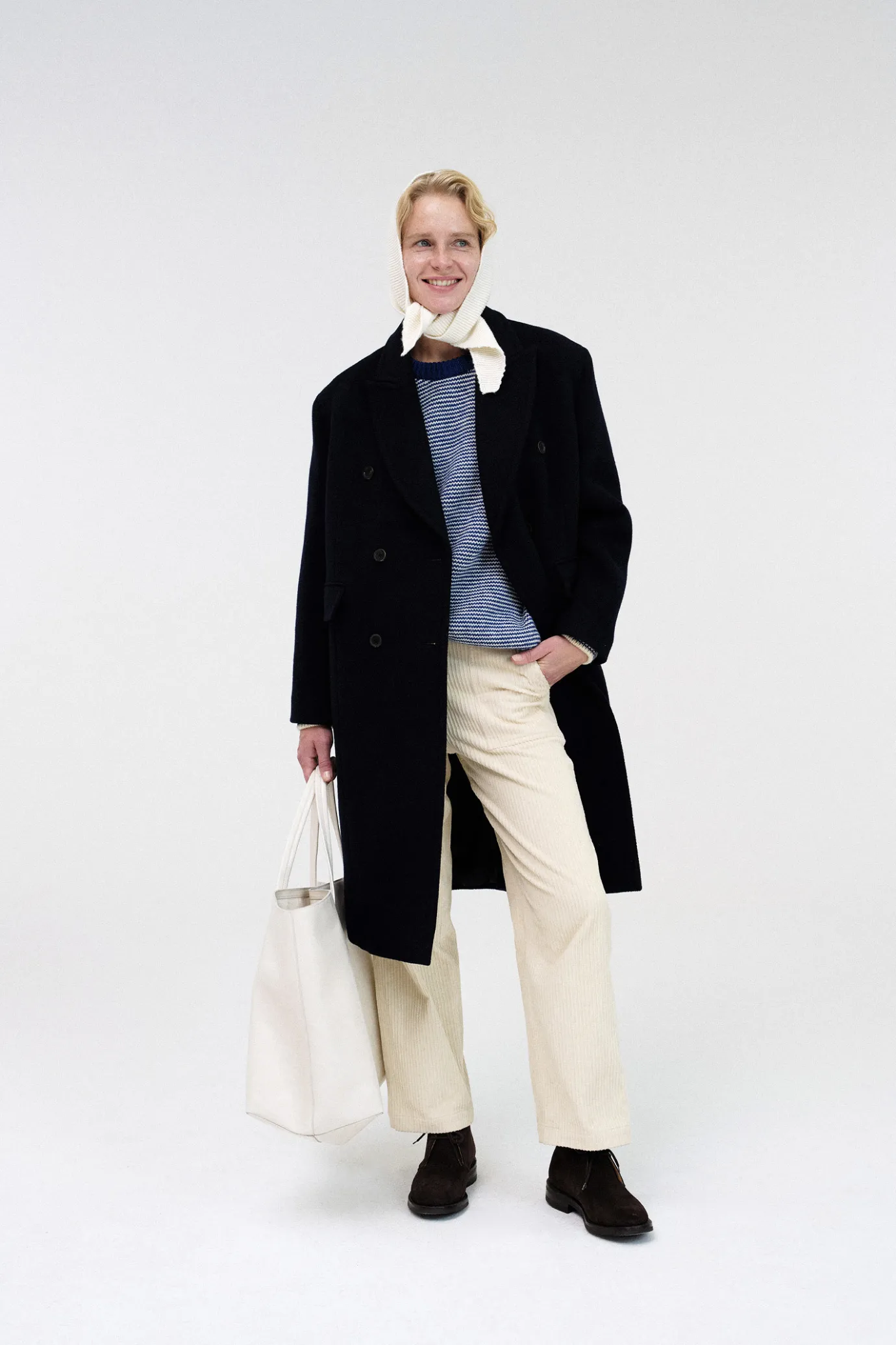 herringbone_peaked_lapel__3.webp Nothing written Outwears-Herringbone peaked lapel coat (Navy)