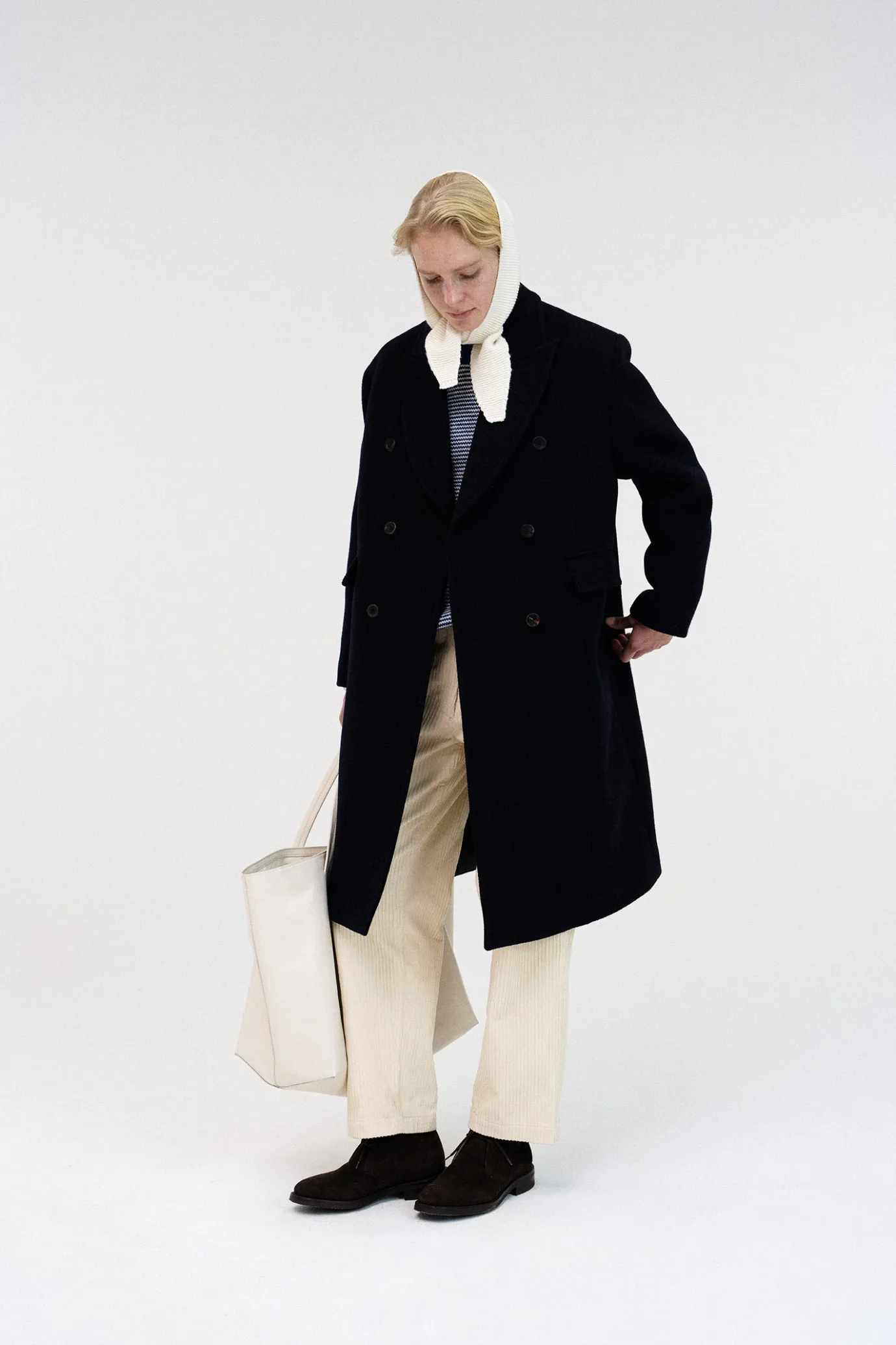 herringbone_peaked_lapel__4.webp Nothing written Outwears-Herringbone peaked lapel coat (Navy)