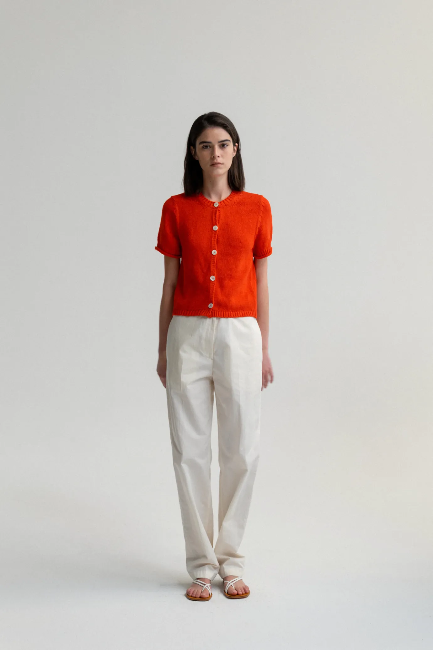 Nothing written Outwears-Ivy cotton cardigan (Candy red)