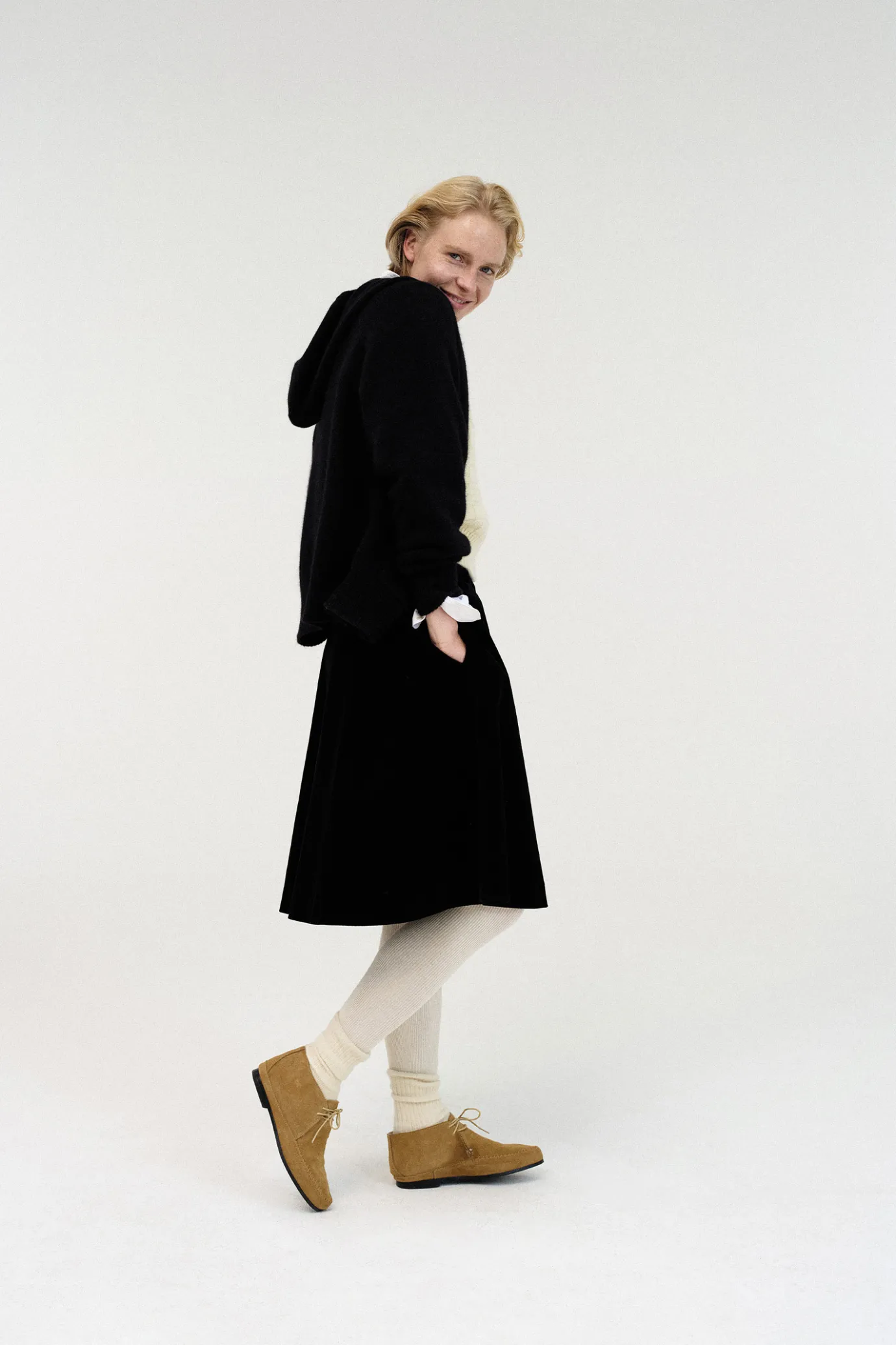 Nothing written Outwears | Knitwear-Lilo alpaca hoodie zip up (Black)