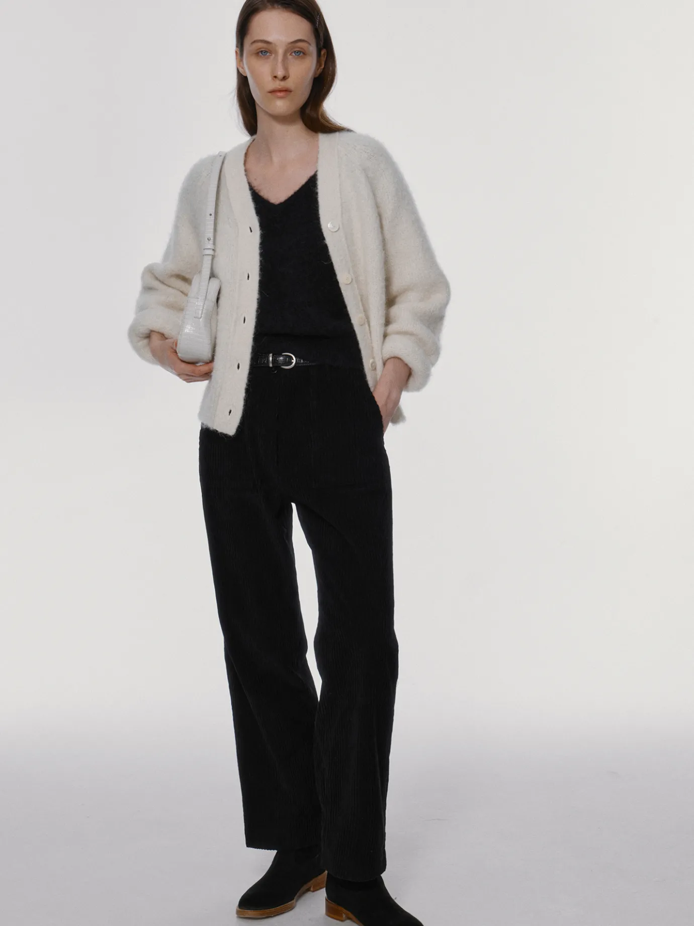 Nothing written Bags-Lizard post bag (Slate ivory)