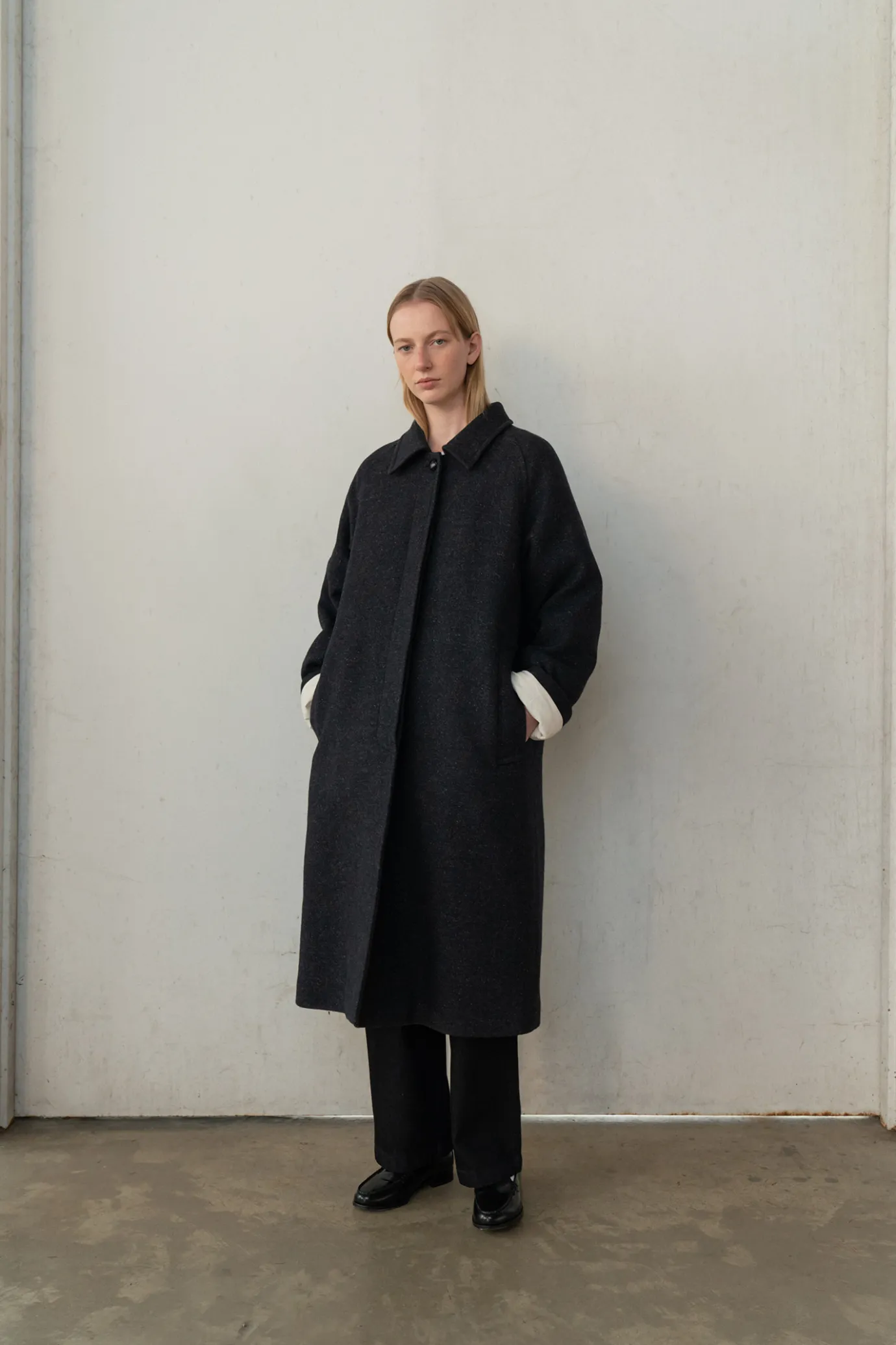 Nothing written Outwears-Marsh wool coat (Dark blue)