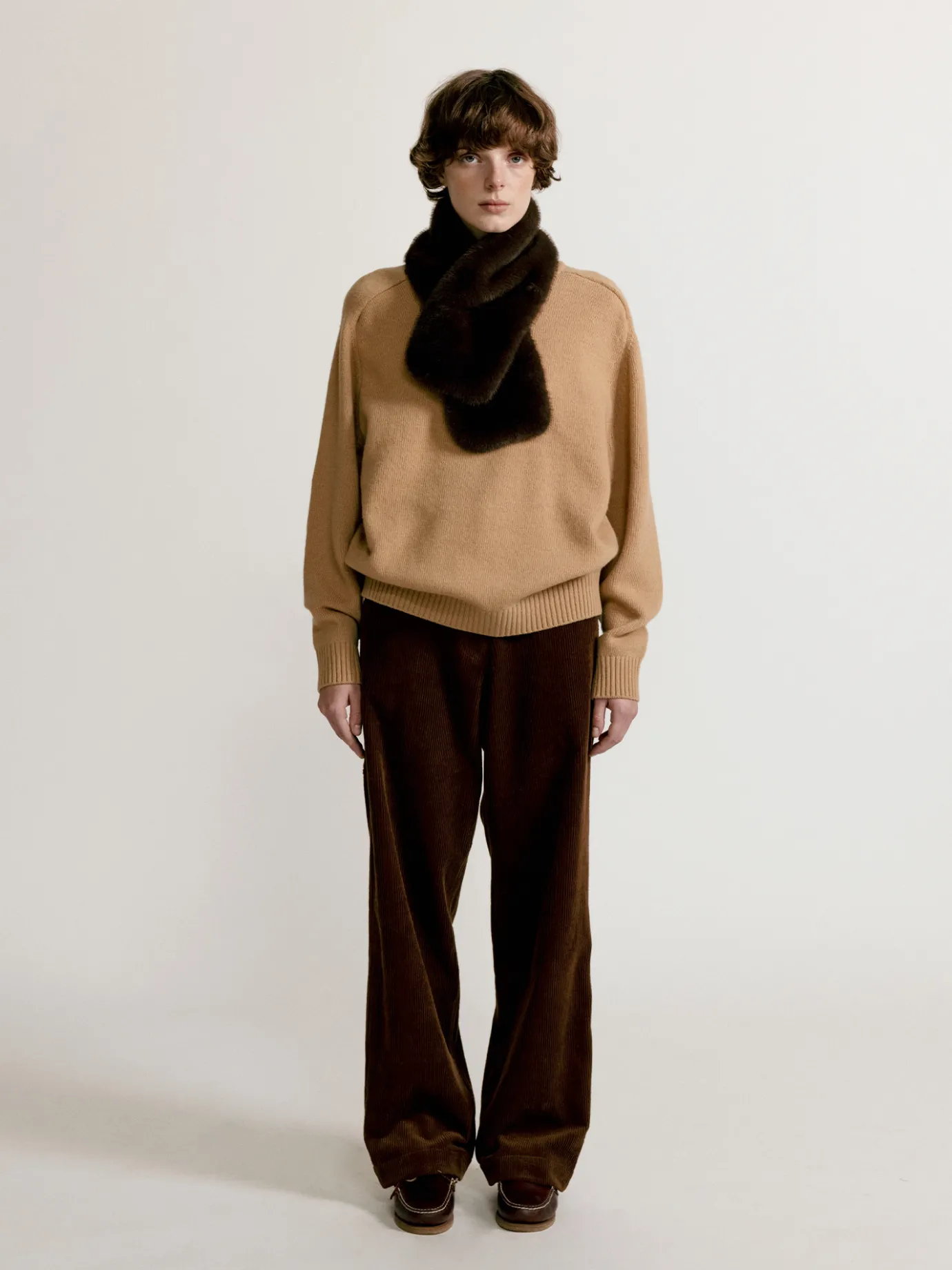 Nothing written Accessories-Moi fur scarf (Ivory)