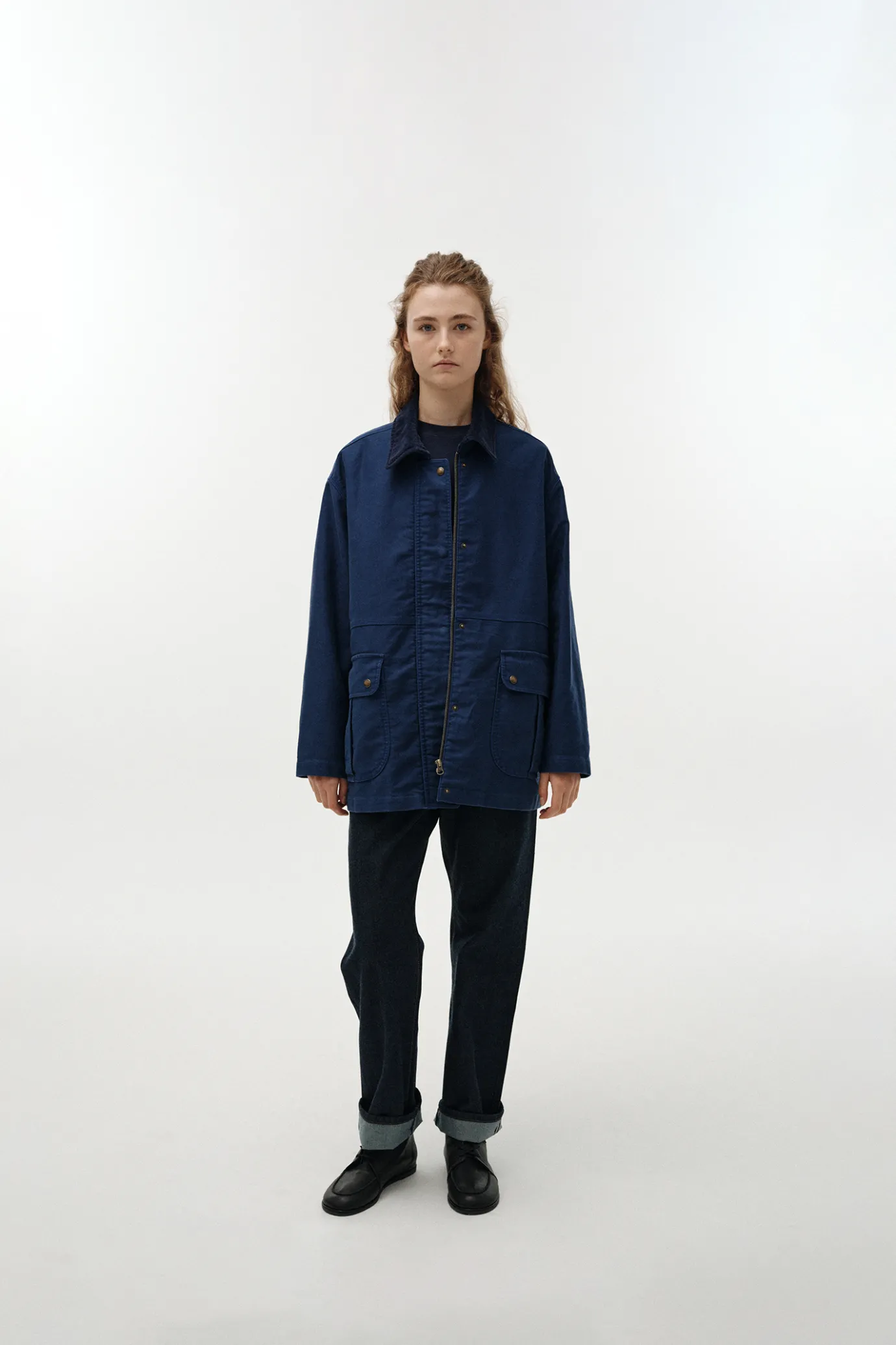 Nothing written Outwears-Mole skin hunting cotton jacket (Blue)