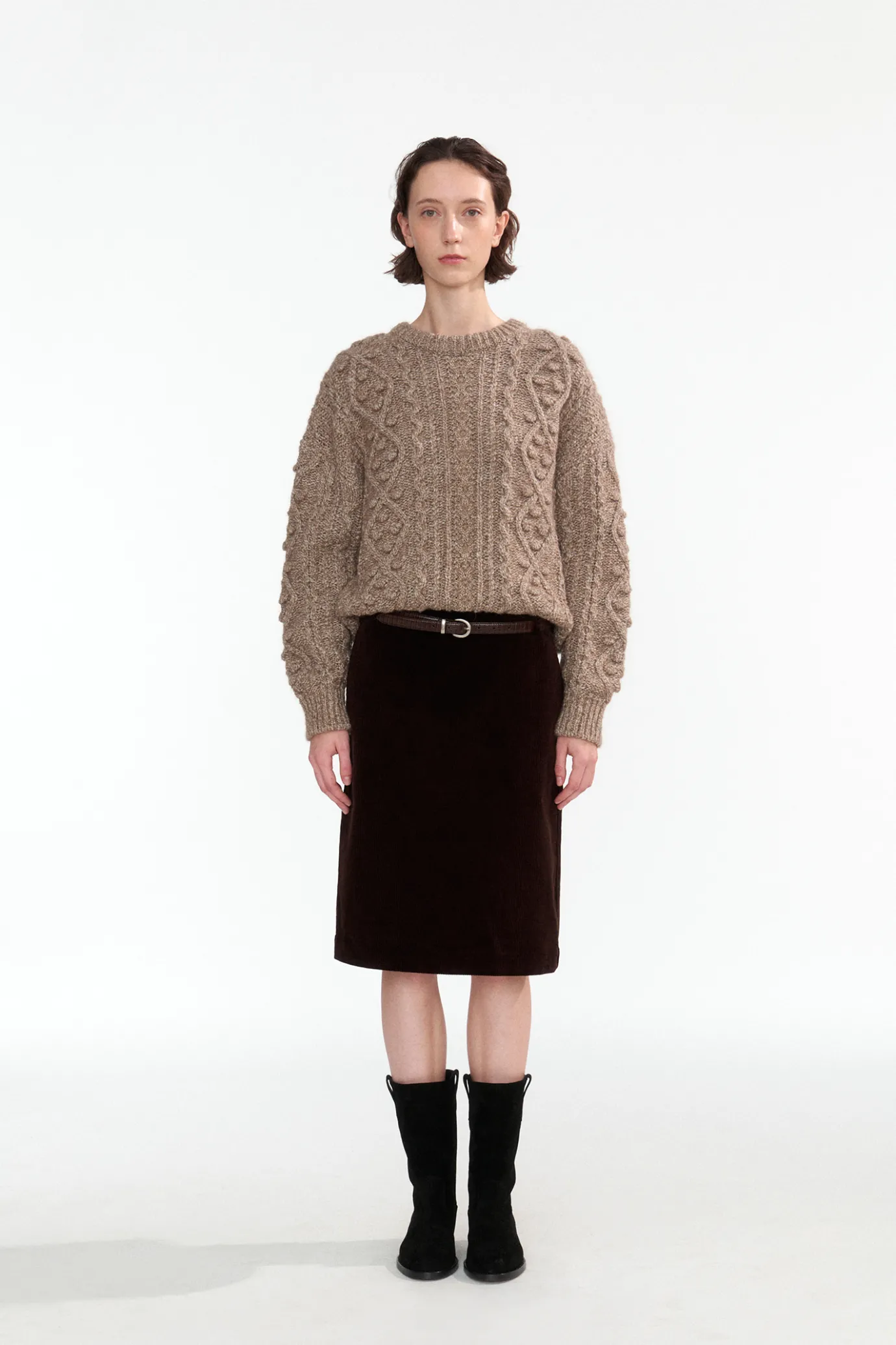 Nothing written Skirts-Morison corduroy midi-skirt (Dark brown)