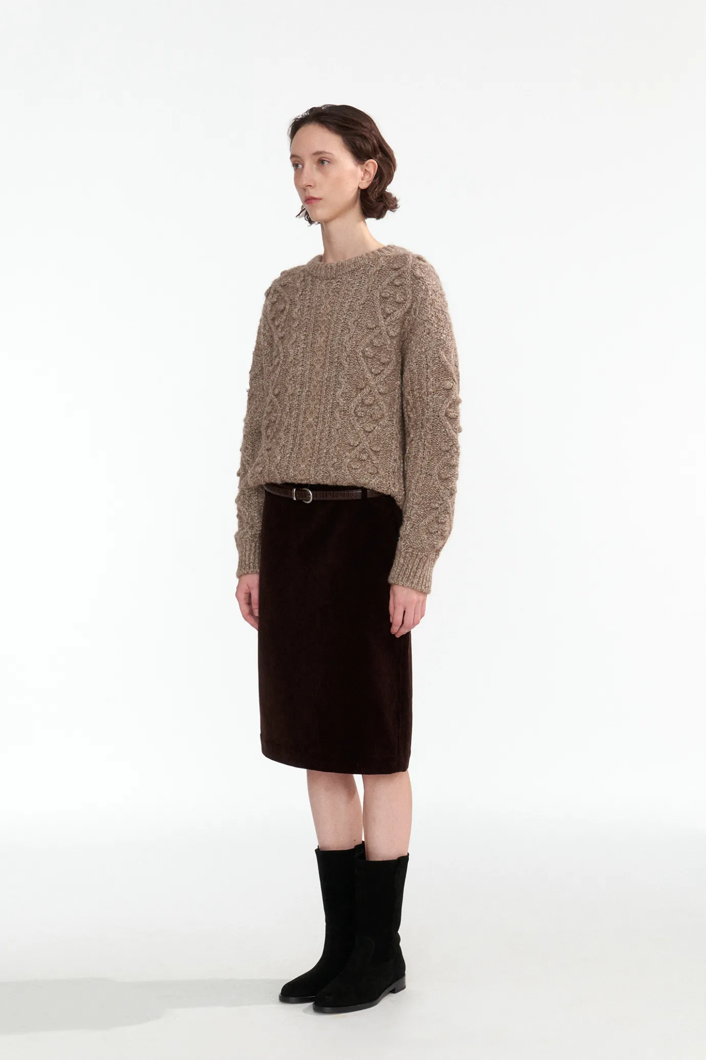 Nothing written Skirts-Morison corduroy midi-skirt (Dark brown)