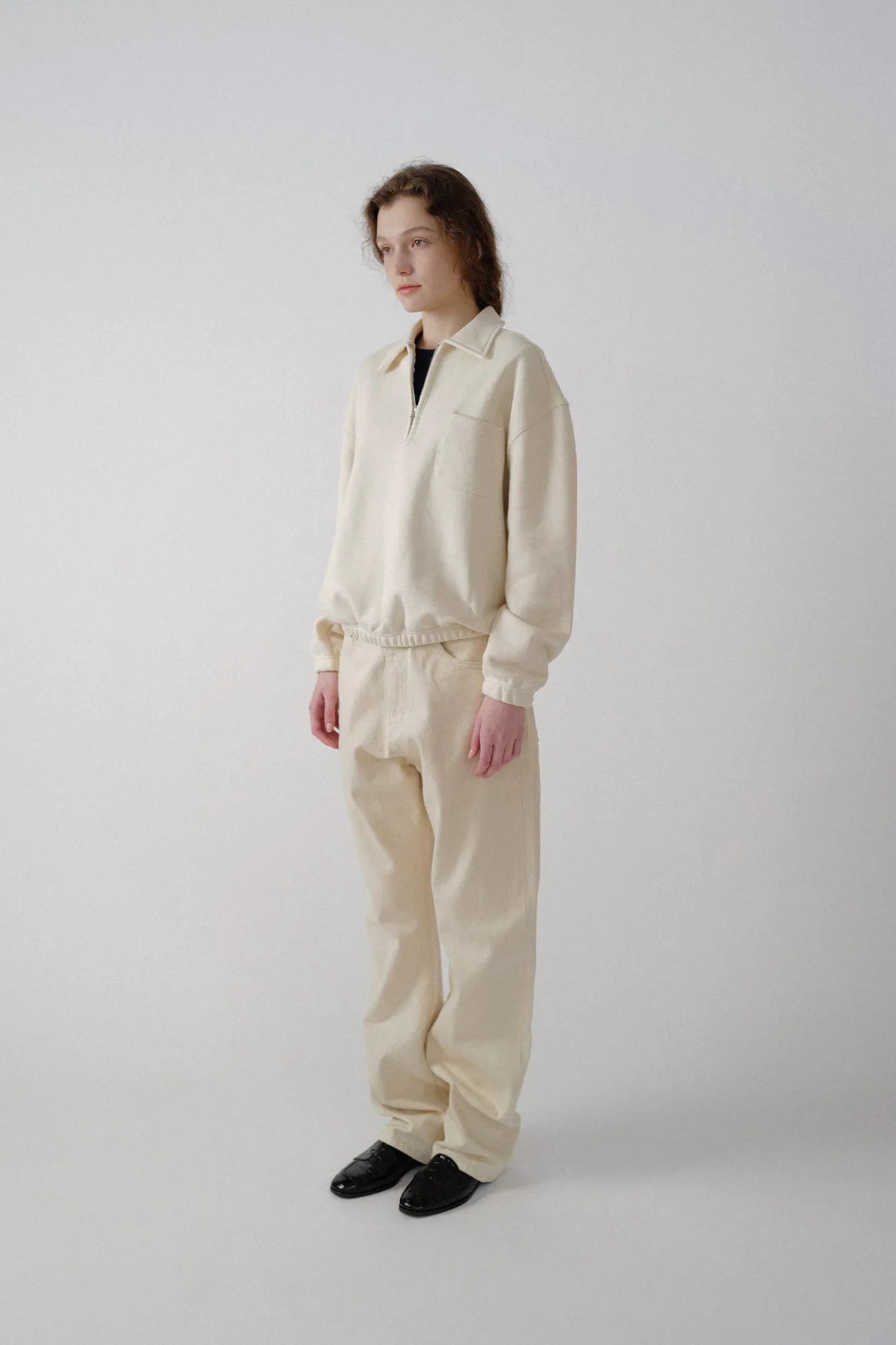 Nothing written Denim-2ND / Boyfriend cotton denim (Ivory)