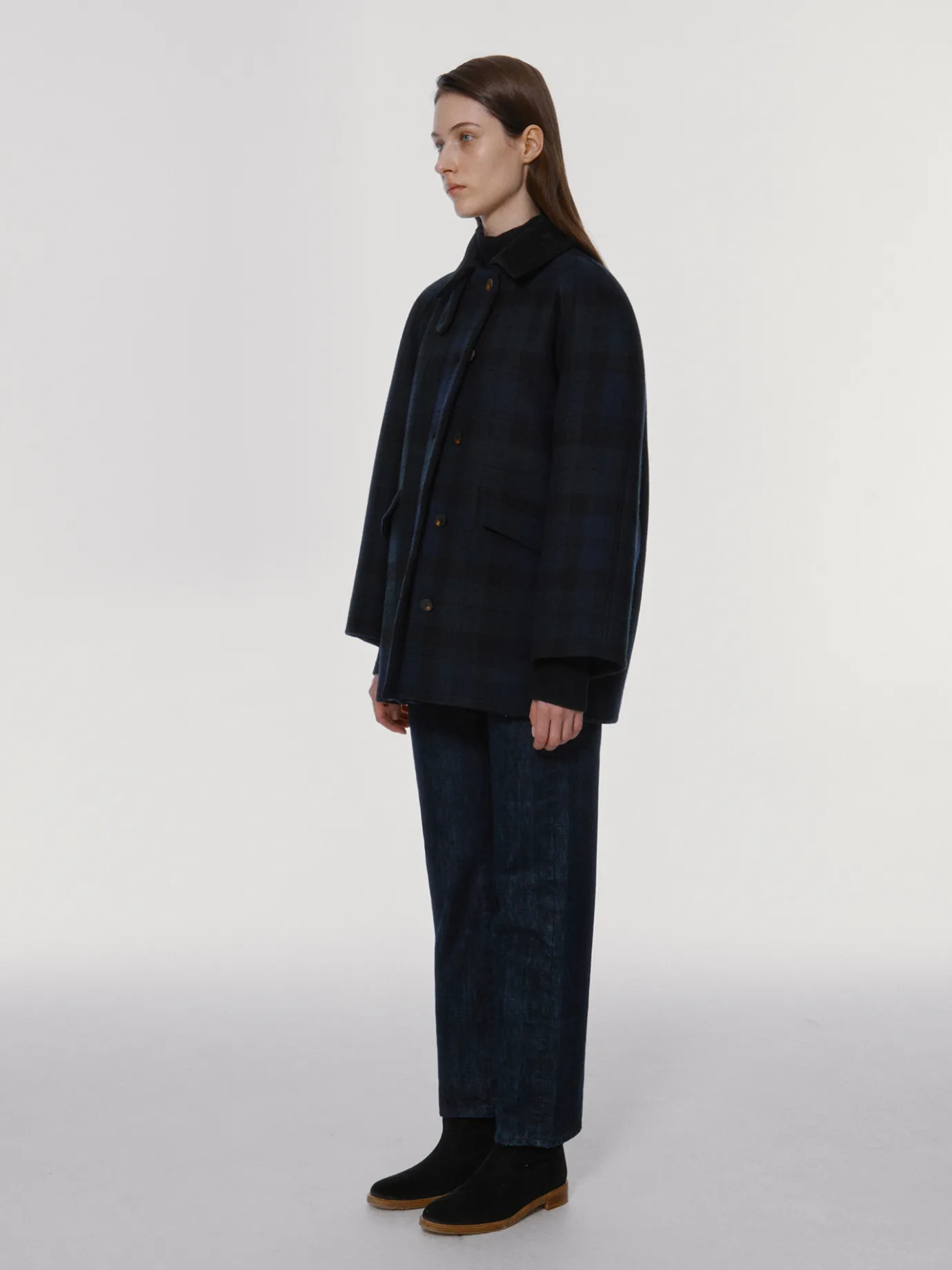 Nothing written Outwears | Exclusive-2ND / Cambridge half balmacaan coat (Green navy)