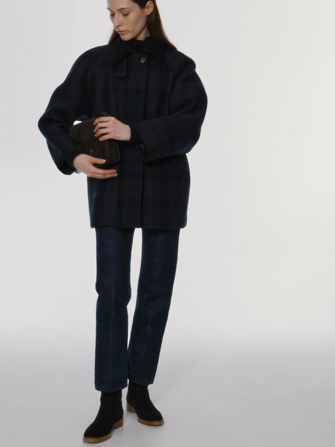 nd__cambridge_half_balmac_6.webp Nothing written Outwears | Exclusive-2ND / Cambridge half balmacaan coat (Green navy)