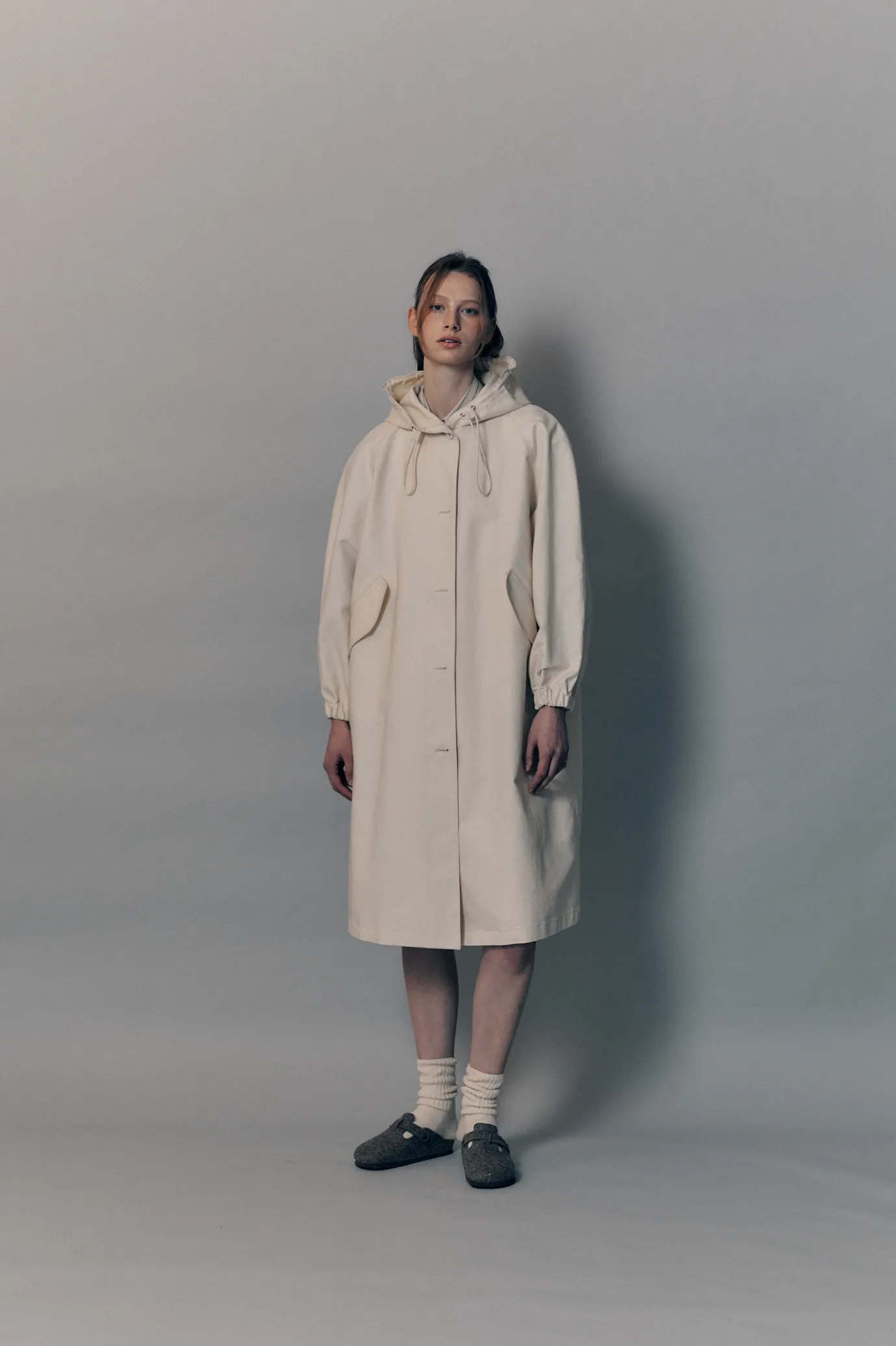 Nothing written Outwears-2ND / Cotton rain coat (Ivory)