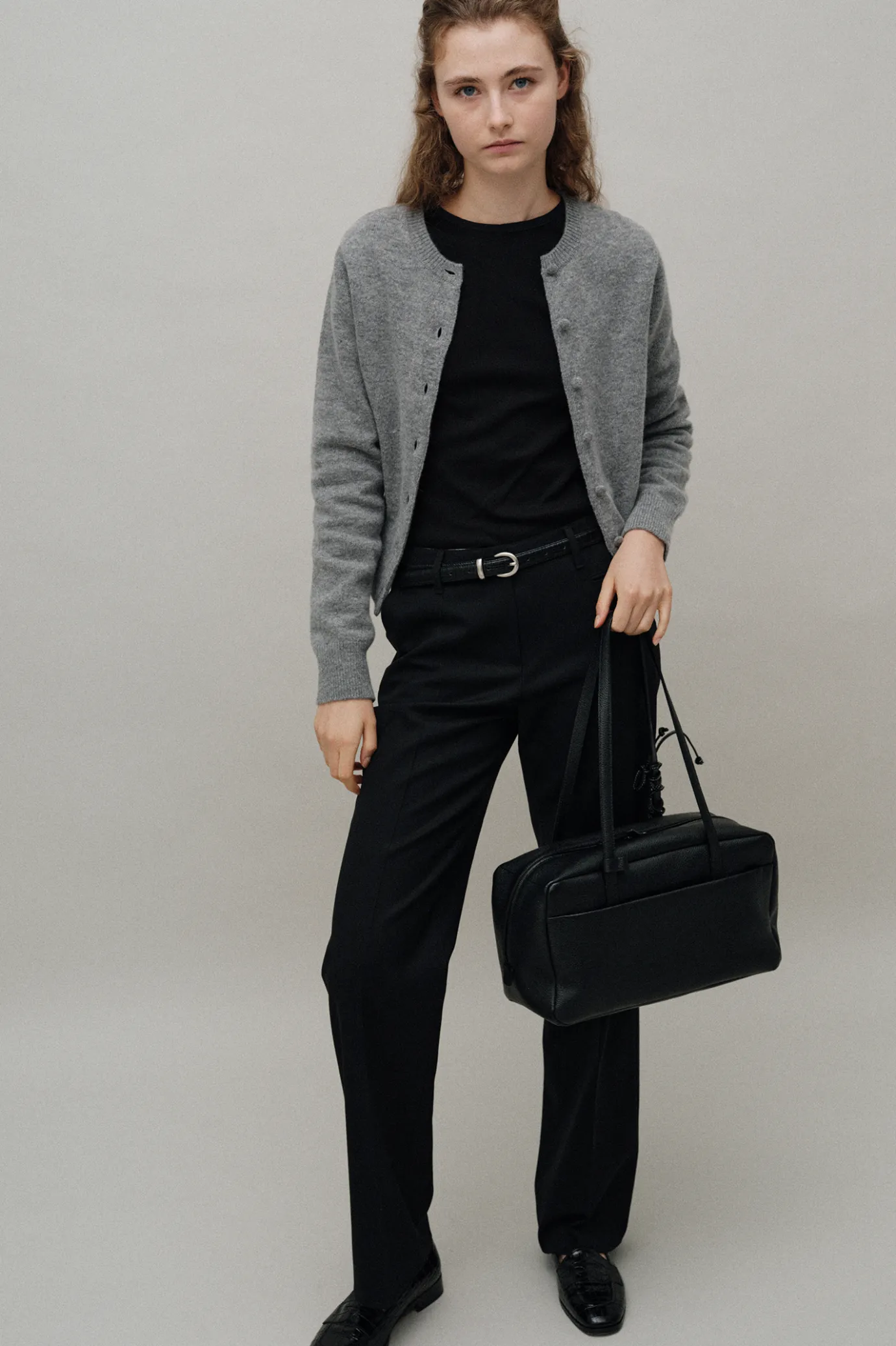 nd__diene_round_cardigan__4.webp Nothing written Outwears | Knitwear-2ND / Diene round cardigan (Gray)