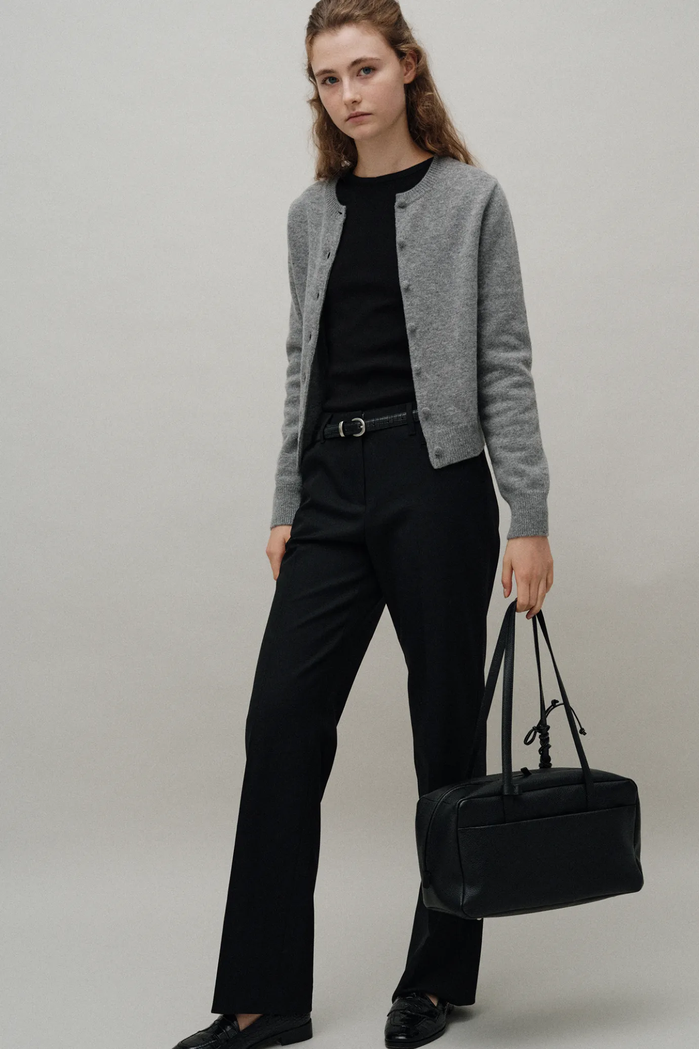 nd__diene_round_cardigan__5.webp Nothing written Outwears | Knitwear-2ND / Diene round cardigan (Gray)