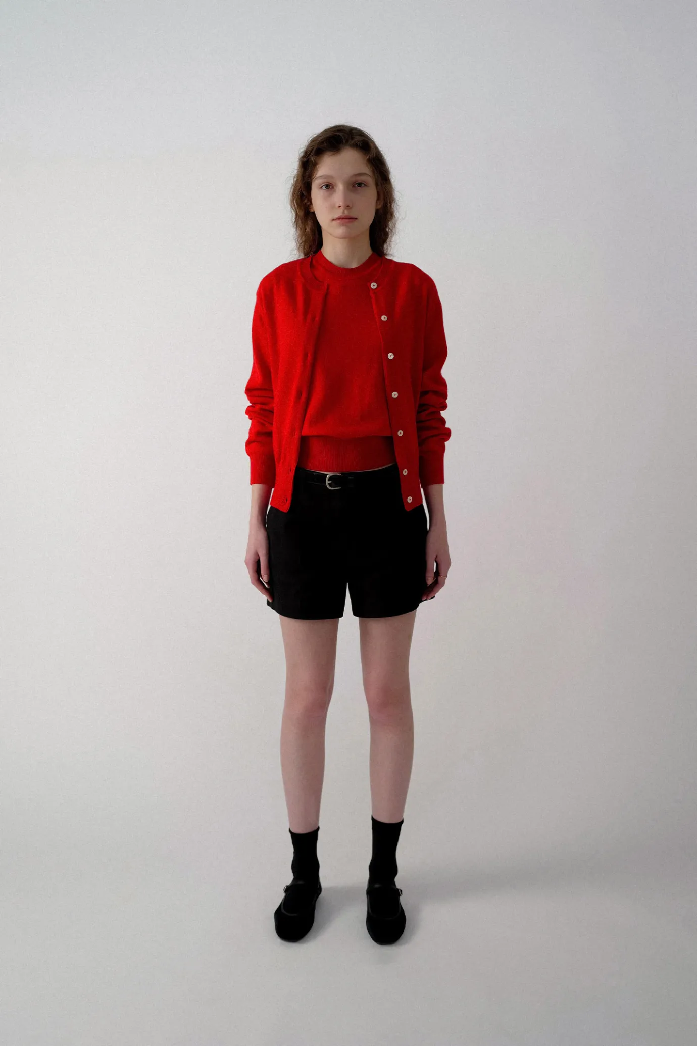 nd__emitt_wool_round_card_3.webp Nothing written Outwears | Knitwear-2ND / Emitt wool round cardigan (Red)