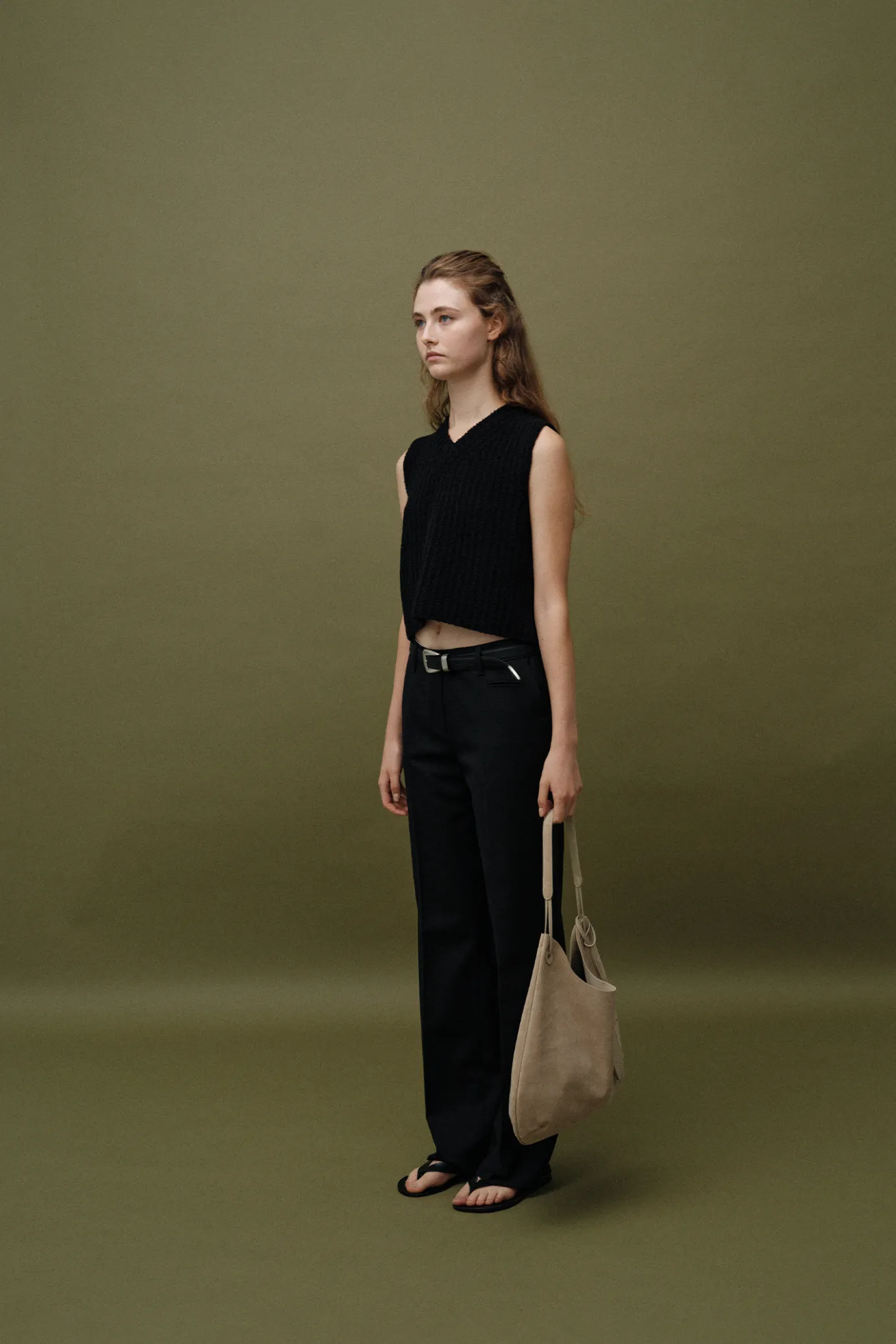 Nothing written Knitwear-2ND / Garine wool vest (Black)