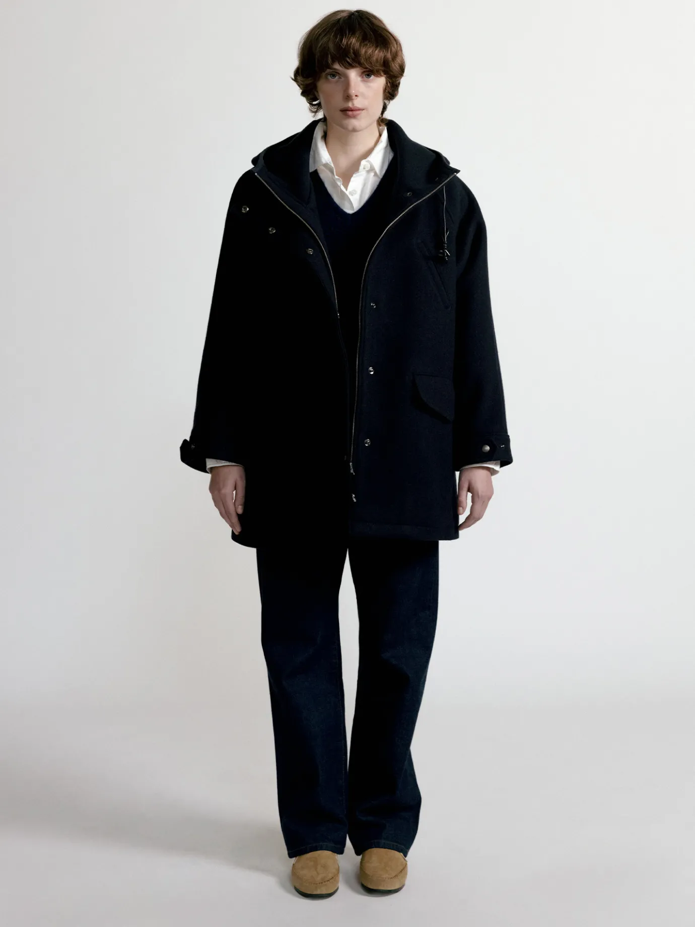 Nothing written Outwears-2ND / Hanson hoodie parka (Dark navy)