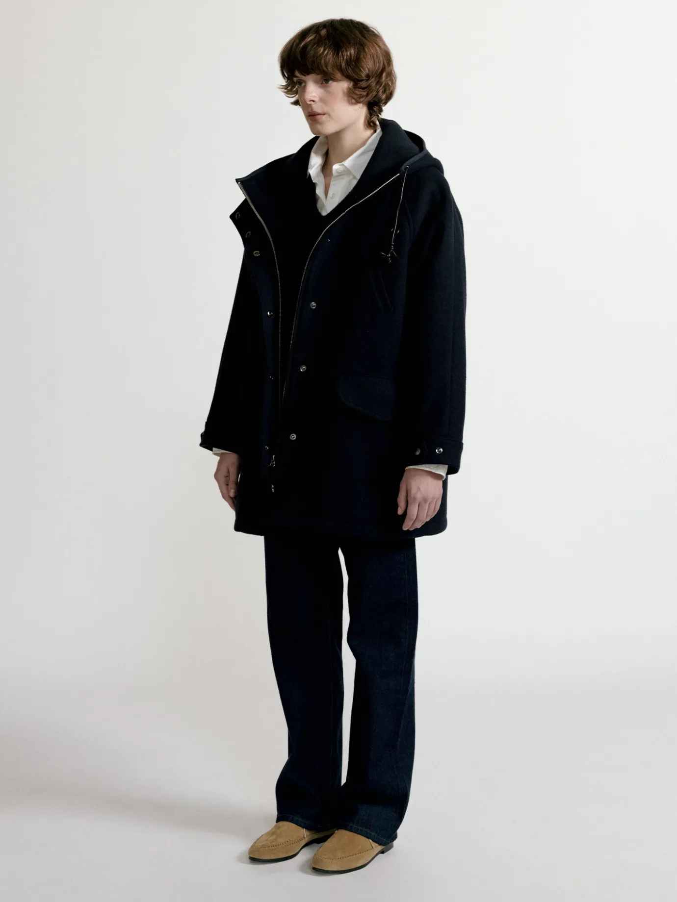 Nothing written Outwears-2ND / Hanson hoodie parka (Dark navy)