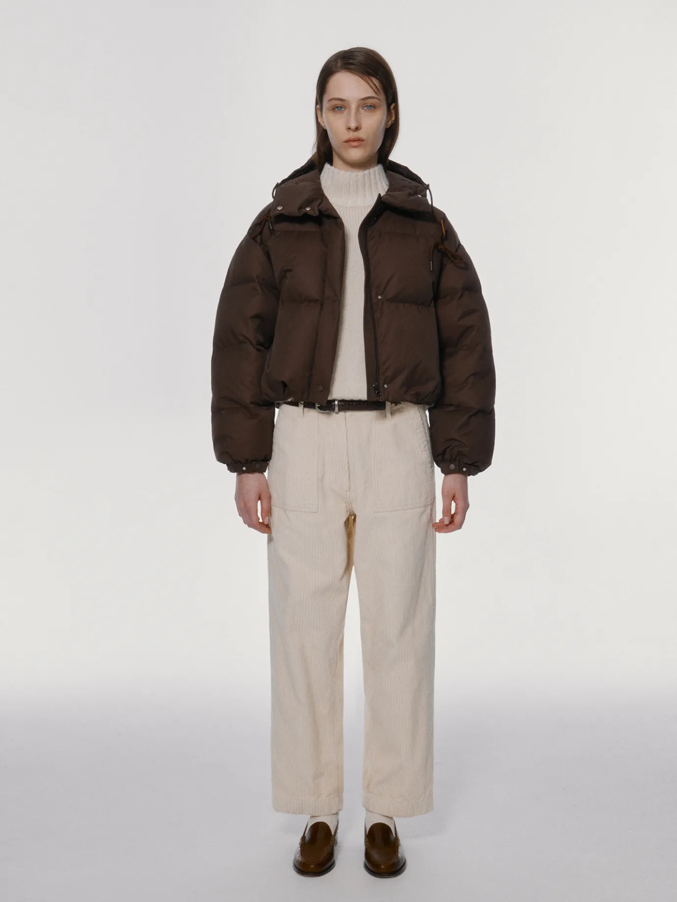 Nothing written Outwears-2ND / Pebble cropped puffer (Choco)