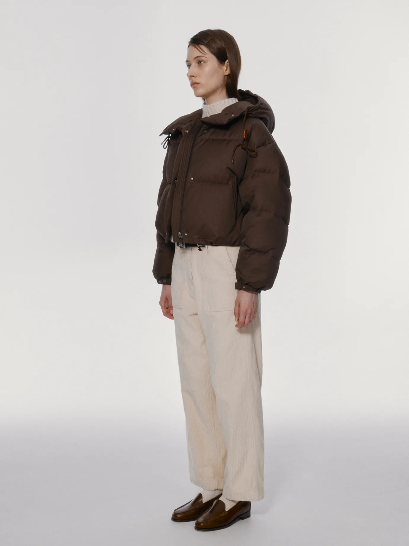 Nothing written Outwears-2ND / Pebble cropped puffer (Choco)
