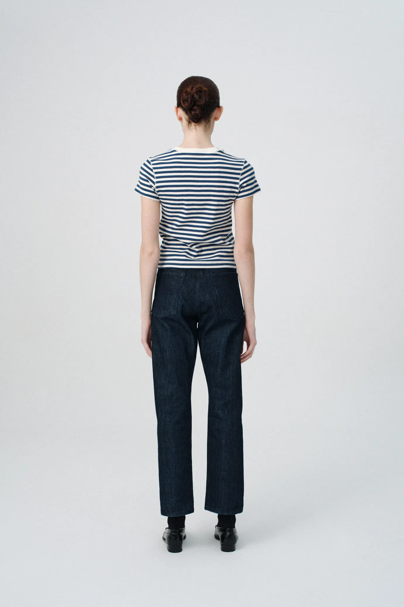 nd__pippa_stripe_rib_tshi_2.webp Nothing written T-shirt-2ND / Pippa stripe rib t-shirt (Ivory navy)