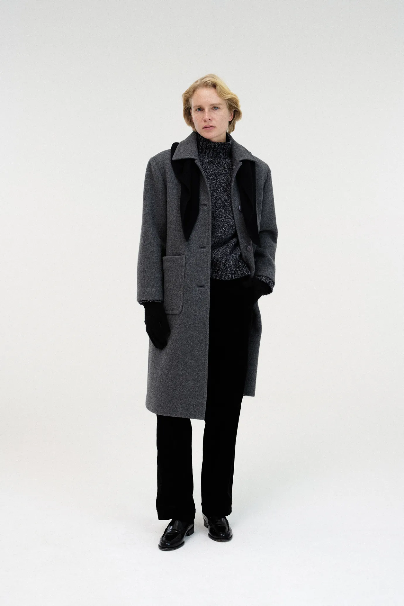 Nothing written Outwears-2ND / Rohmer long wool coat (Dark gray)