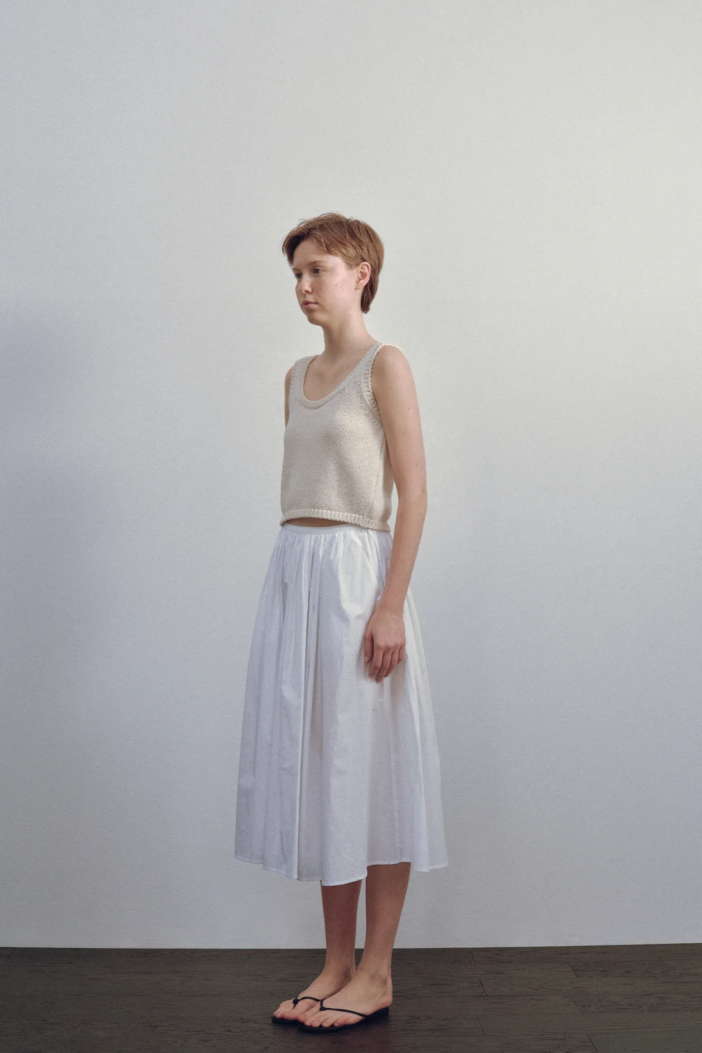 Nothing written Skirts-2ND / Serto gathered skirt (White)