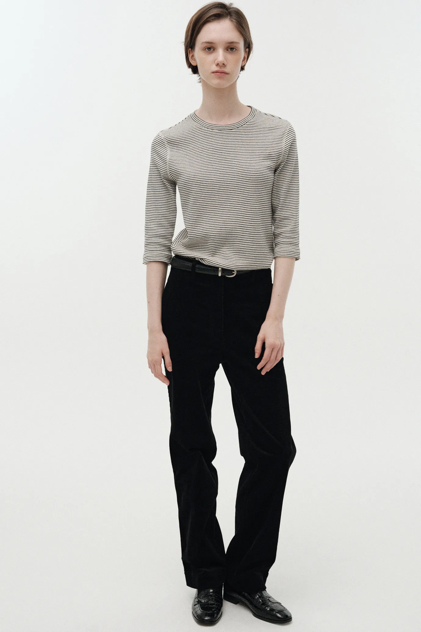 nd__striped_cotton_tshirt_4.webp Nothing written T-shirt-2ND / Striped cotton t-shirt (Black)