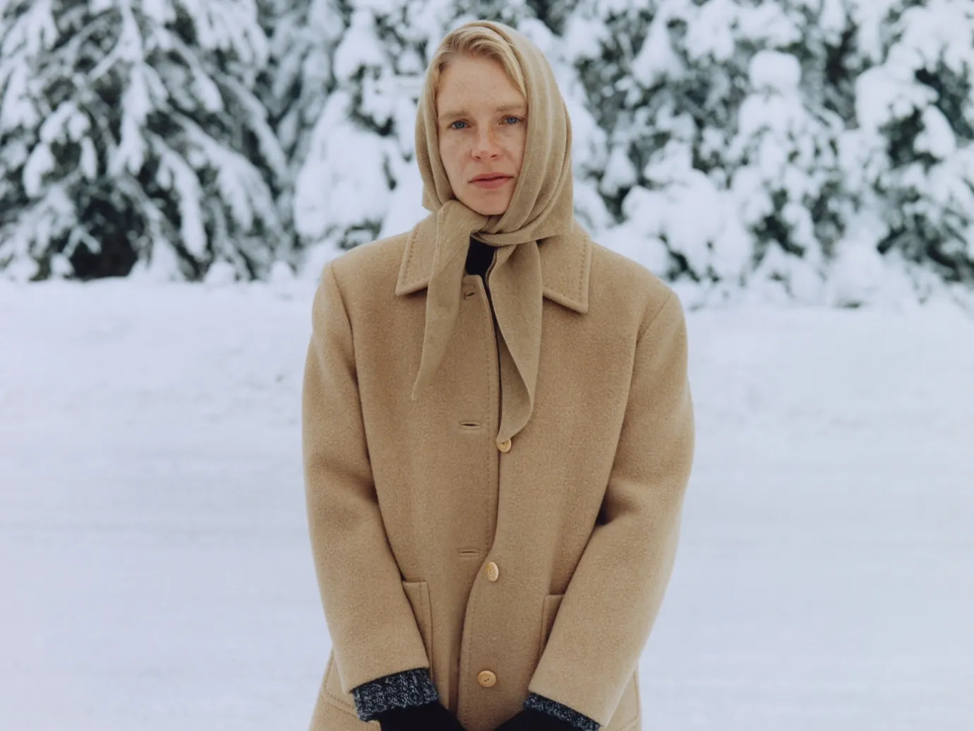 Nothing written Accessories-2ND / Triangle cashmere muffler (Camel)