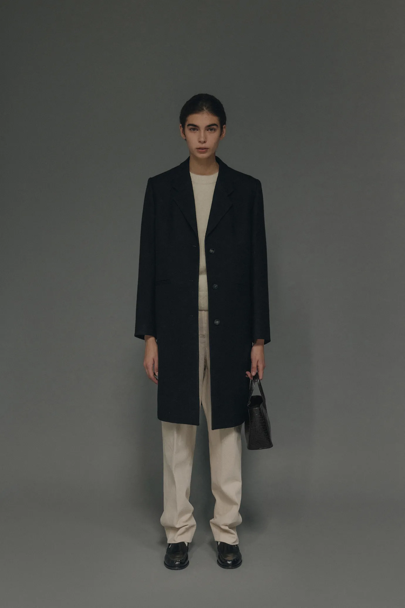 Nothing written Outwears-Parker single twill coat (Black)