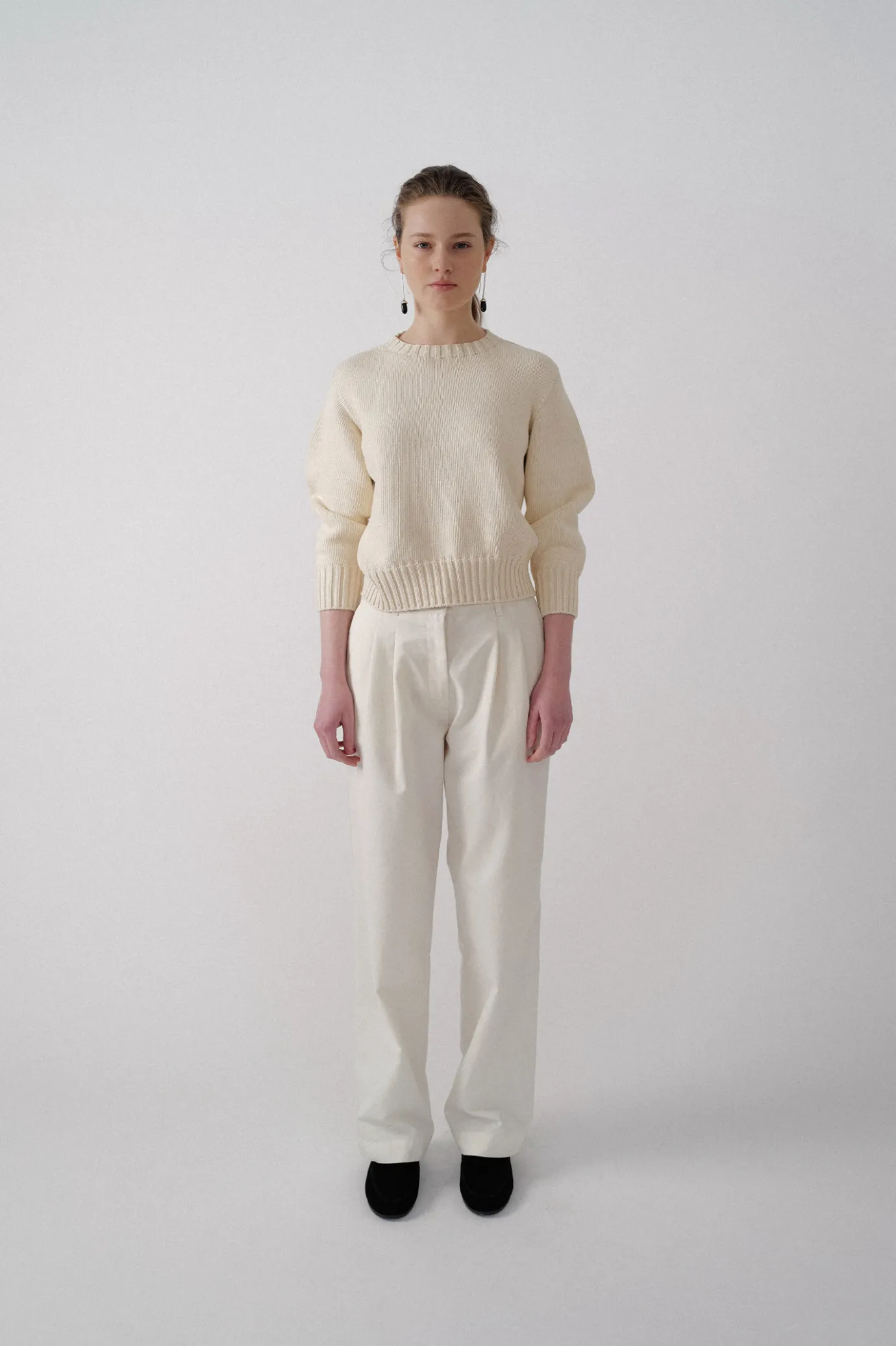 Nothing written Knitwear-Piya cotton wholegarment knit (Ivory)