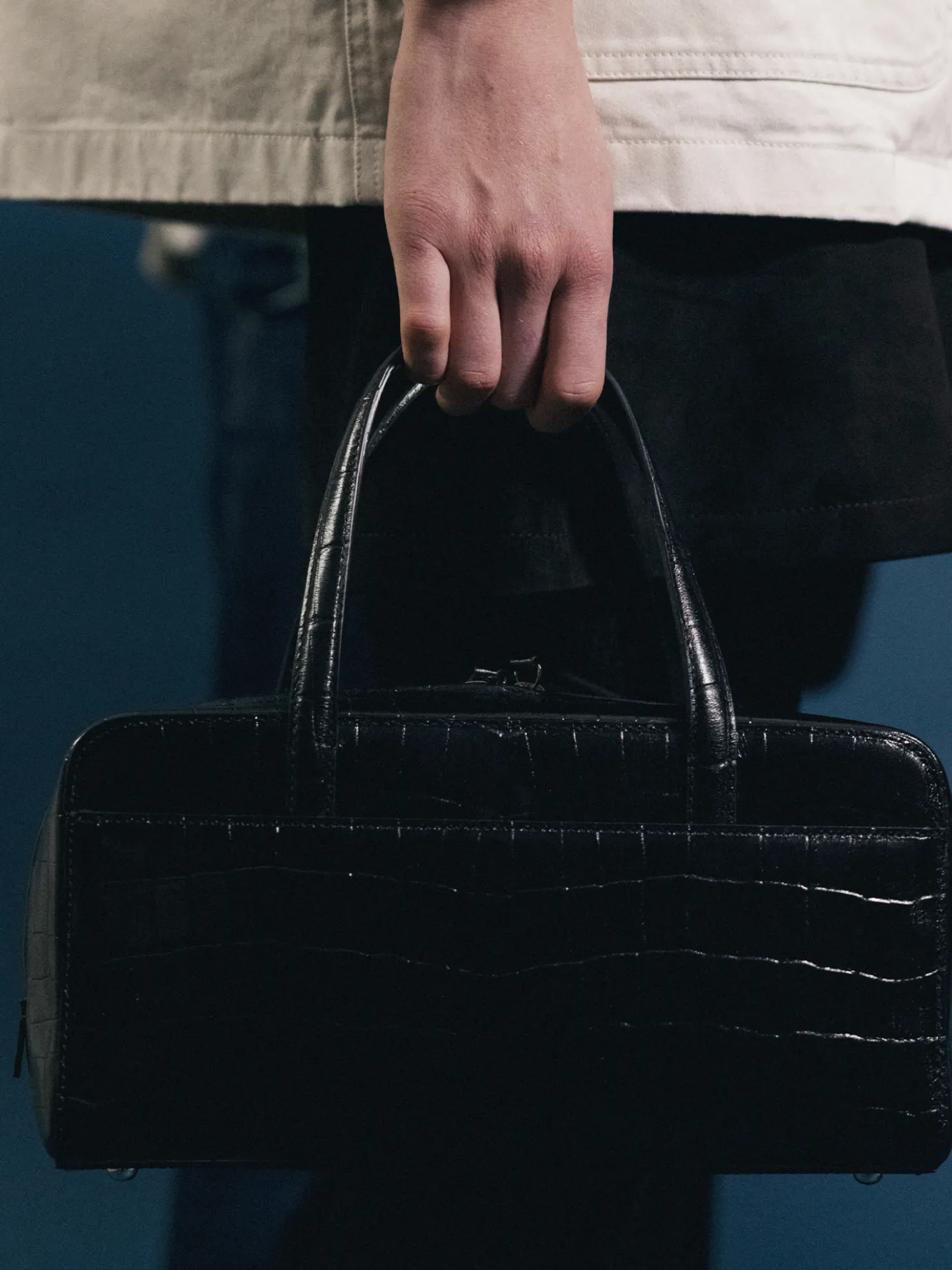 pocket_tote_bag_croco_bla_4.webp Nothing written Bags-Pocket tote bag (Croco black)