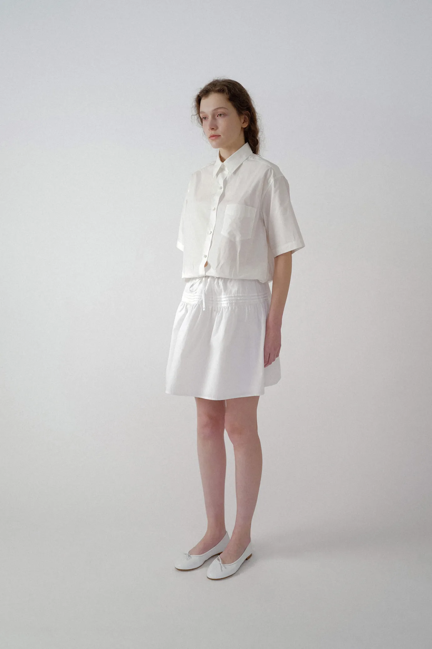 Nothing written Skirts-Pou flare skirt (White)