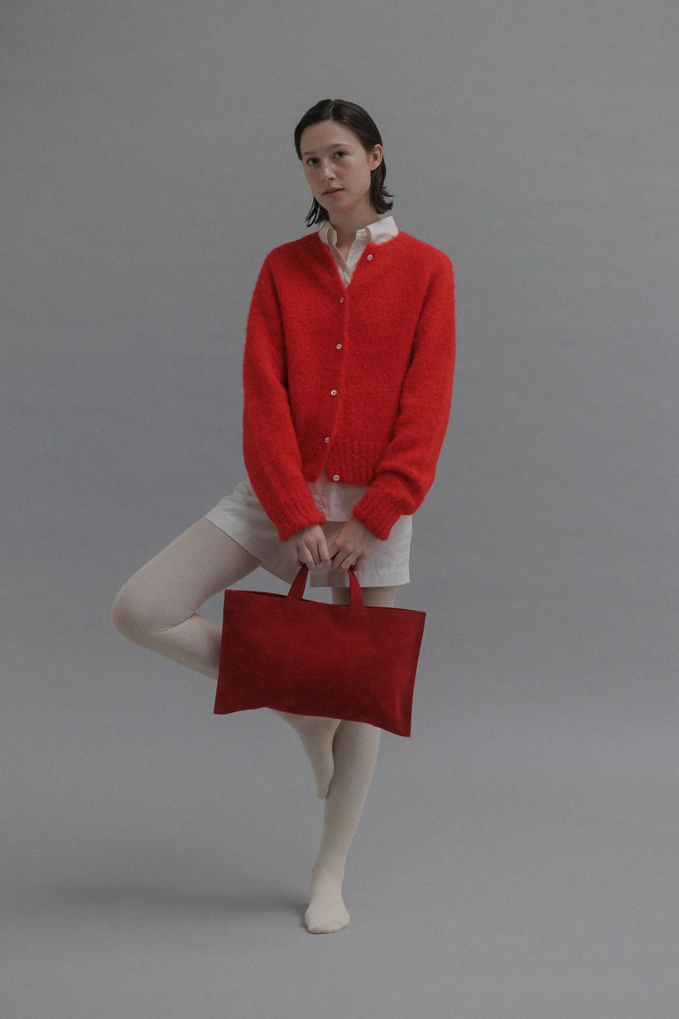 Nothing written Bags-Ravioli suede bag (Red)