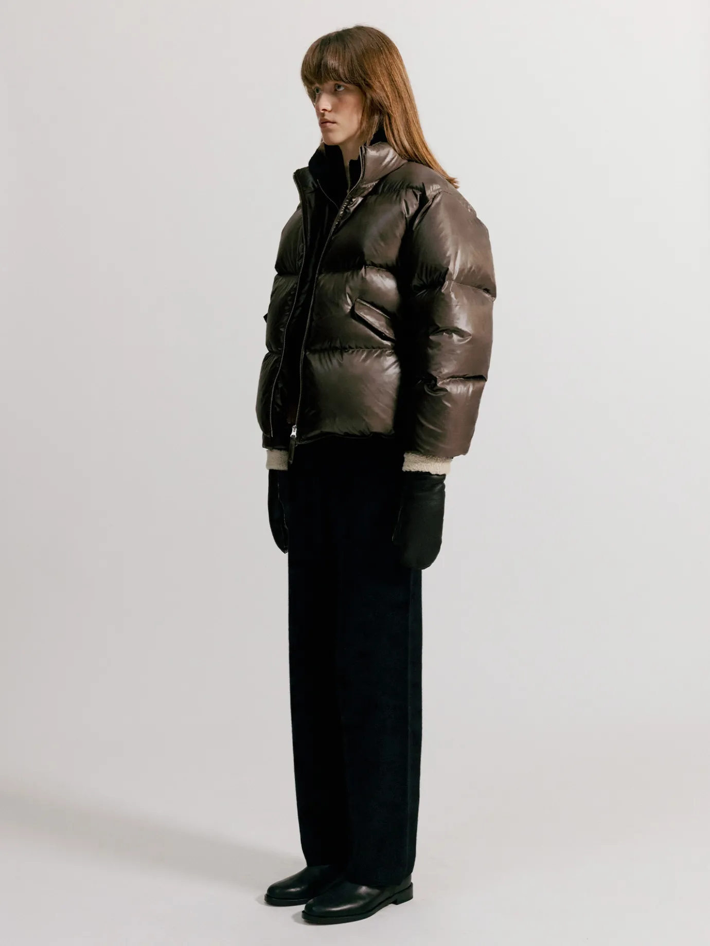 Nothing written Outwears-3RD / Hoore puffer jacket (Vintage brown)