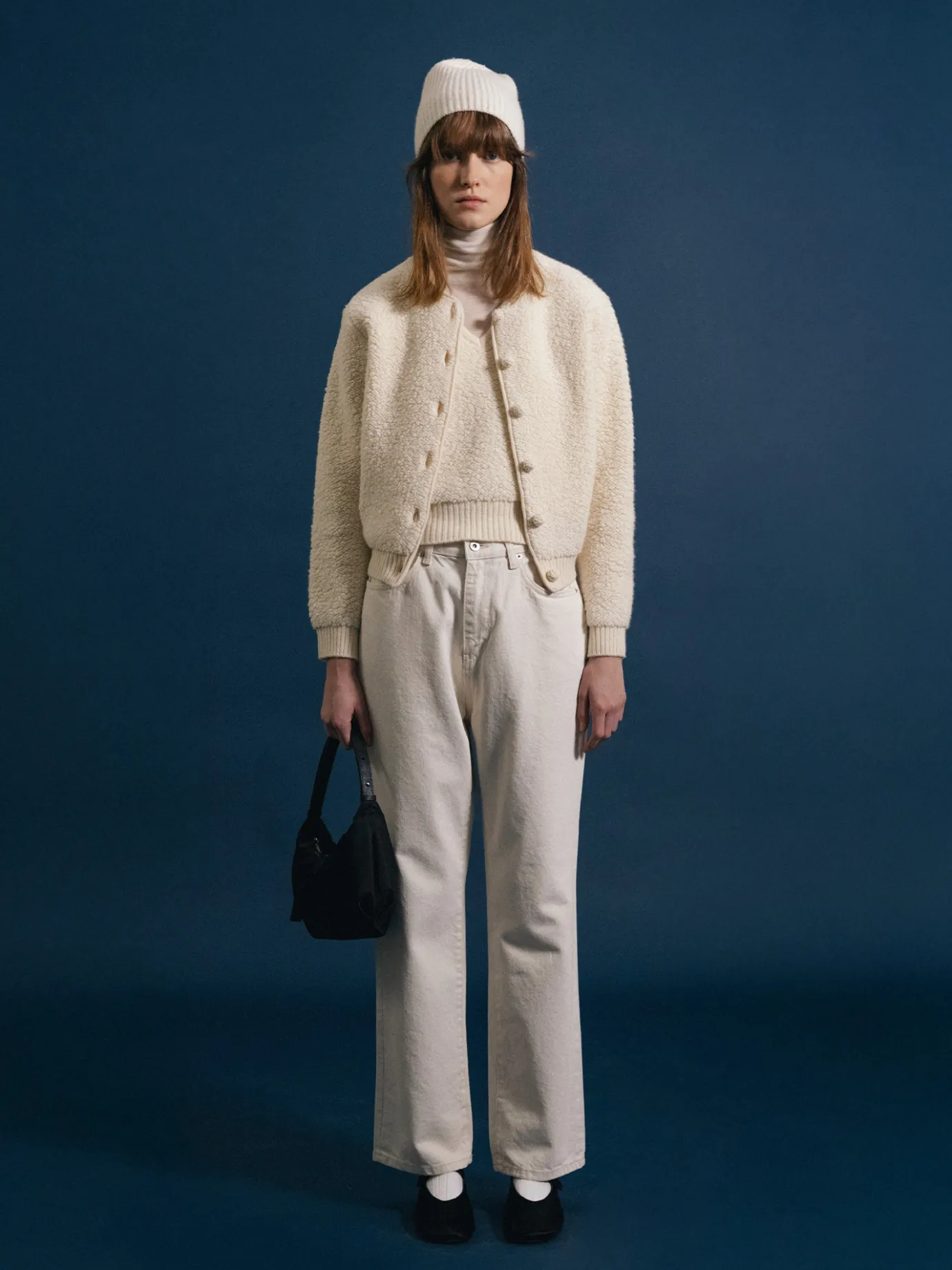 Nothing written Knitwear-3RD / Lett boucle cardigan (Ivory)