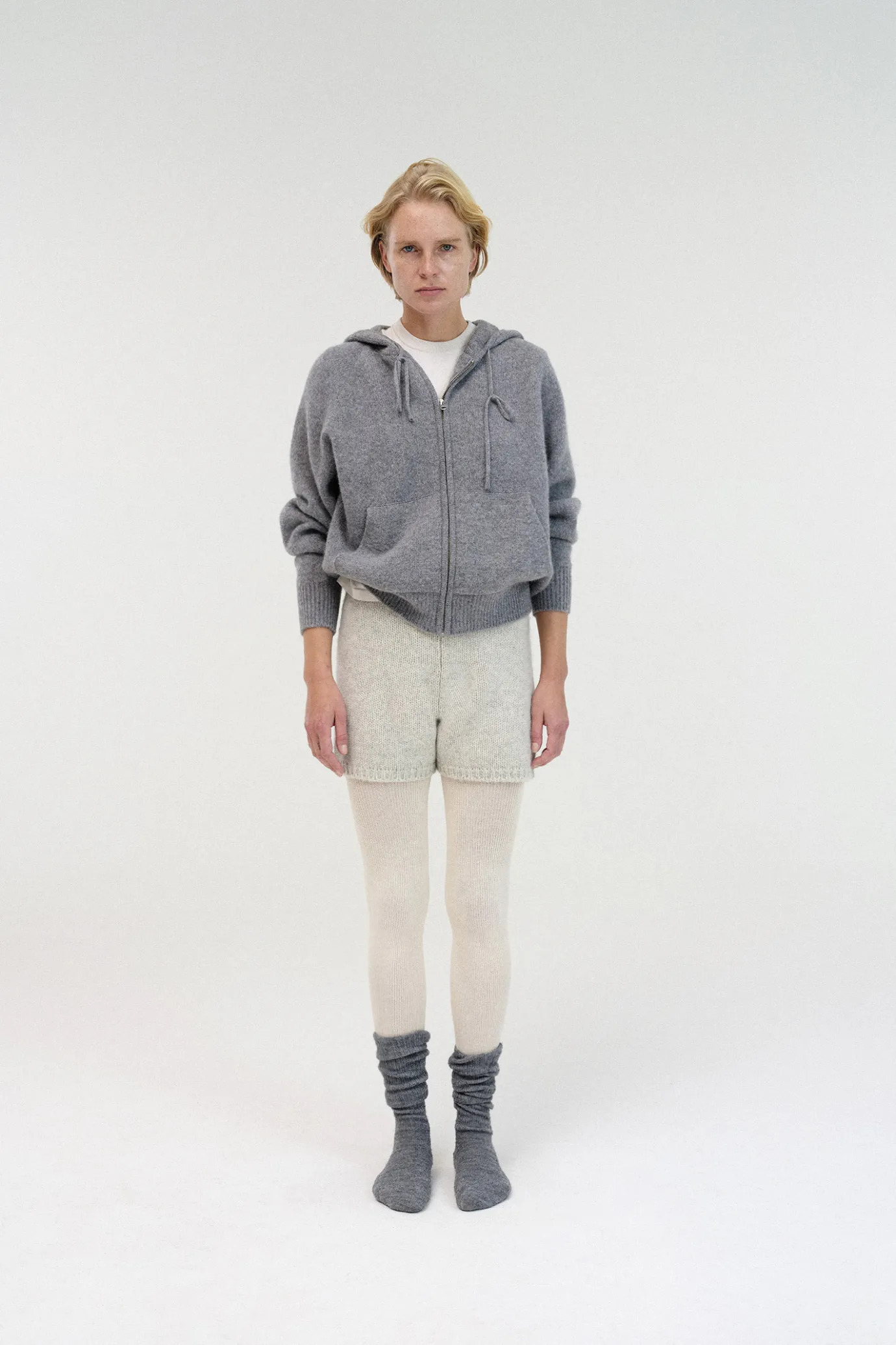 Nothing written Outwears | Knitwear-3RD / Lilo alpaca hoodie zip up (Gray)