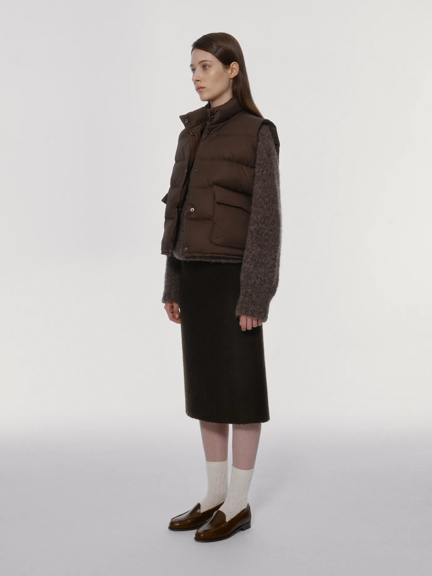 Nothing written Outwears-3RD / Michelin puffer vest (Choco)