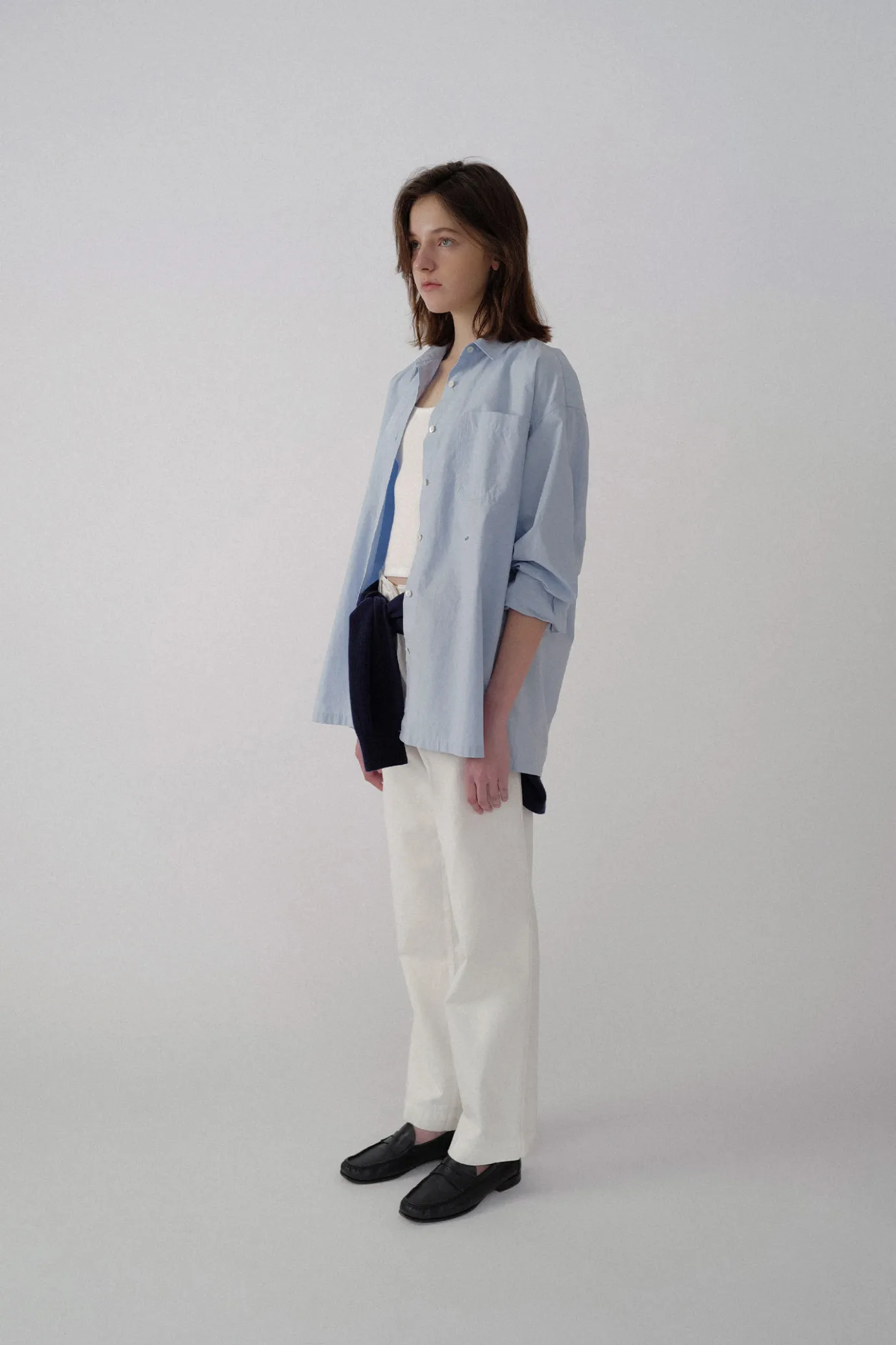Nothing written Shirt-3RD / Oversized NW logo shirt (Light blue)