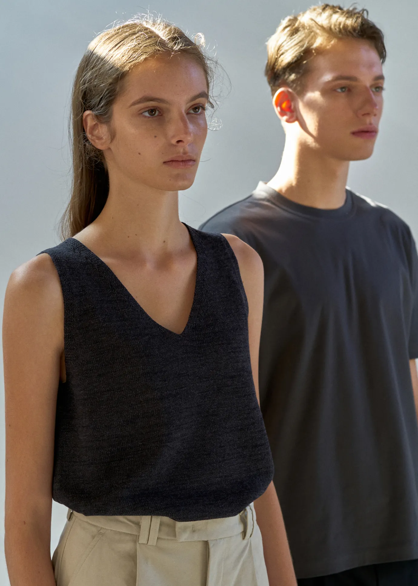 Nothing written Knitwear-3RD / Paper sleeveless top (Dark gray)