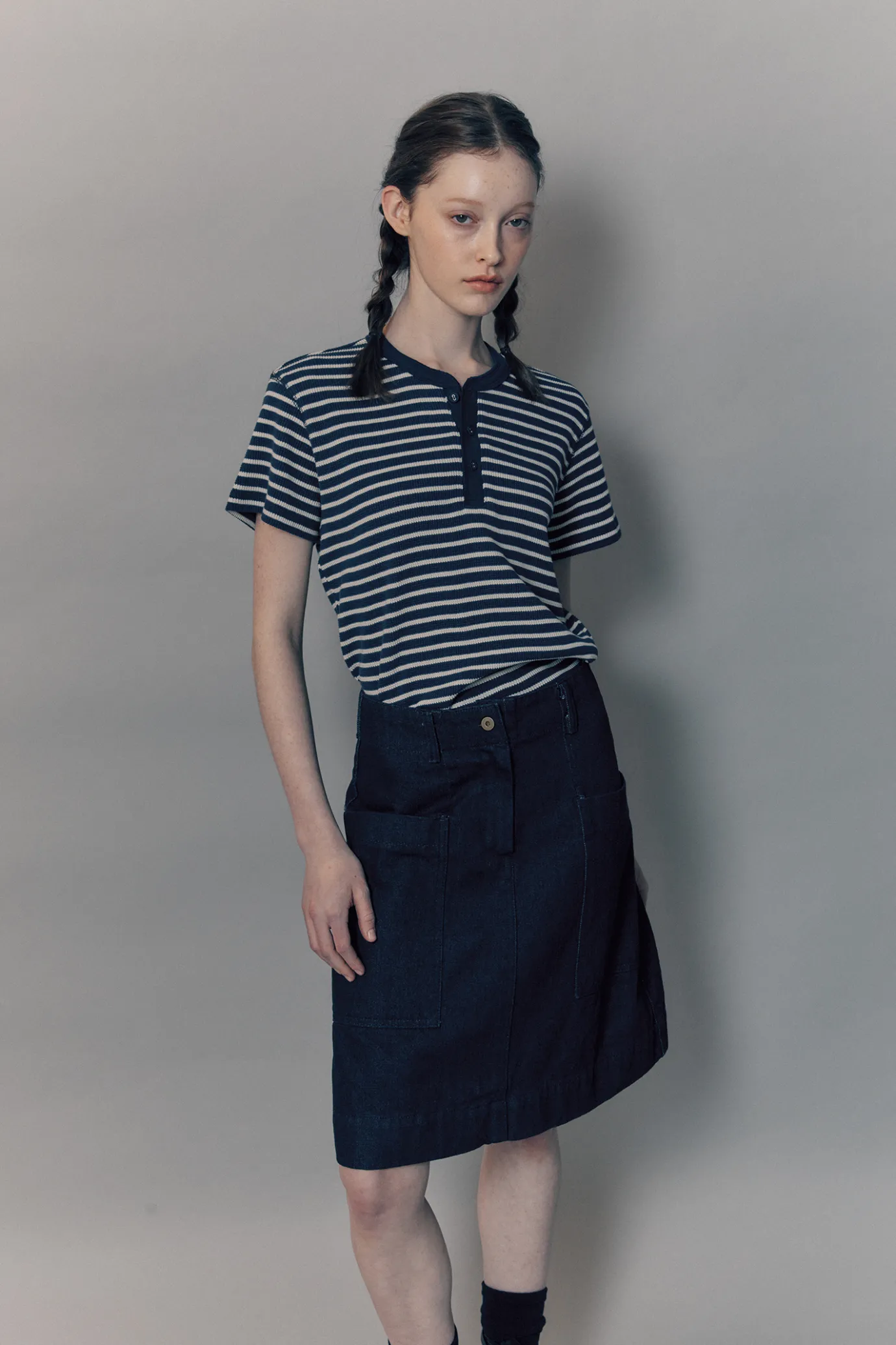 rd__penico_stripe_tshirt__3.webp Nothing written T-shirt-3RD / Penico stripe t-shirt (Navy)