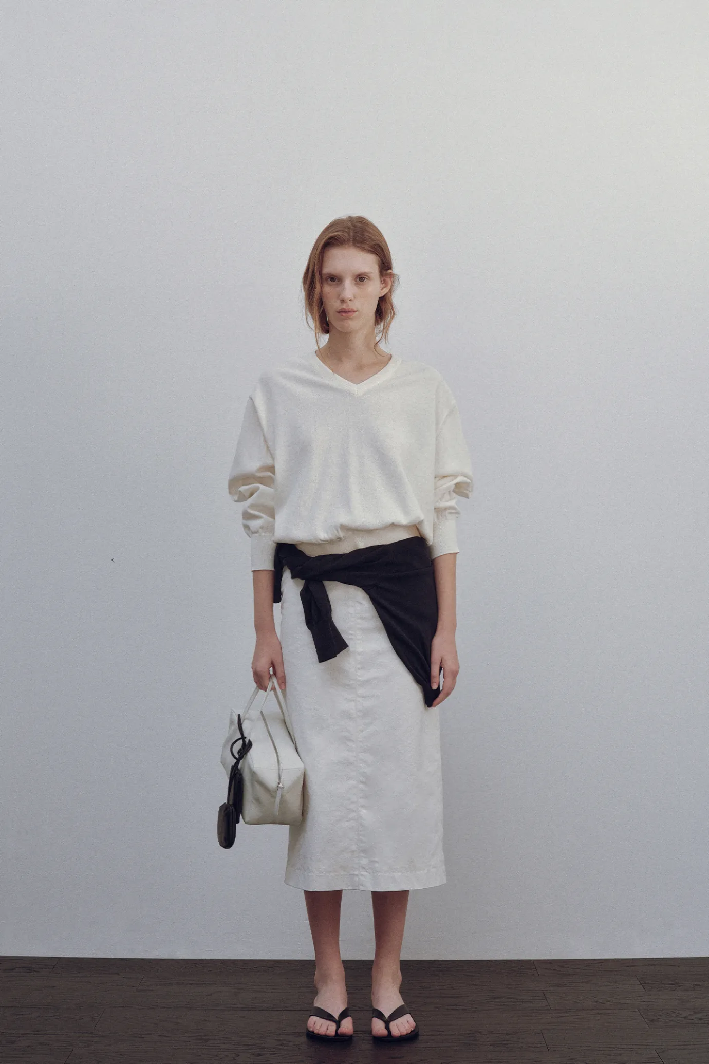 Nothing written Bags-3RD / Pocket tote bag  (Salt)