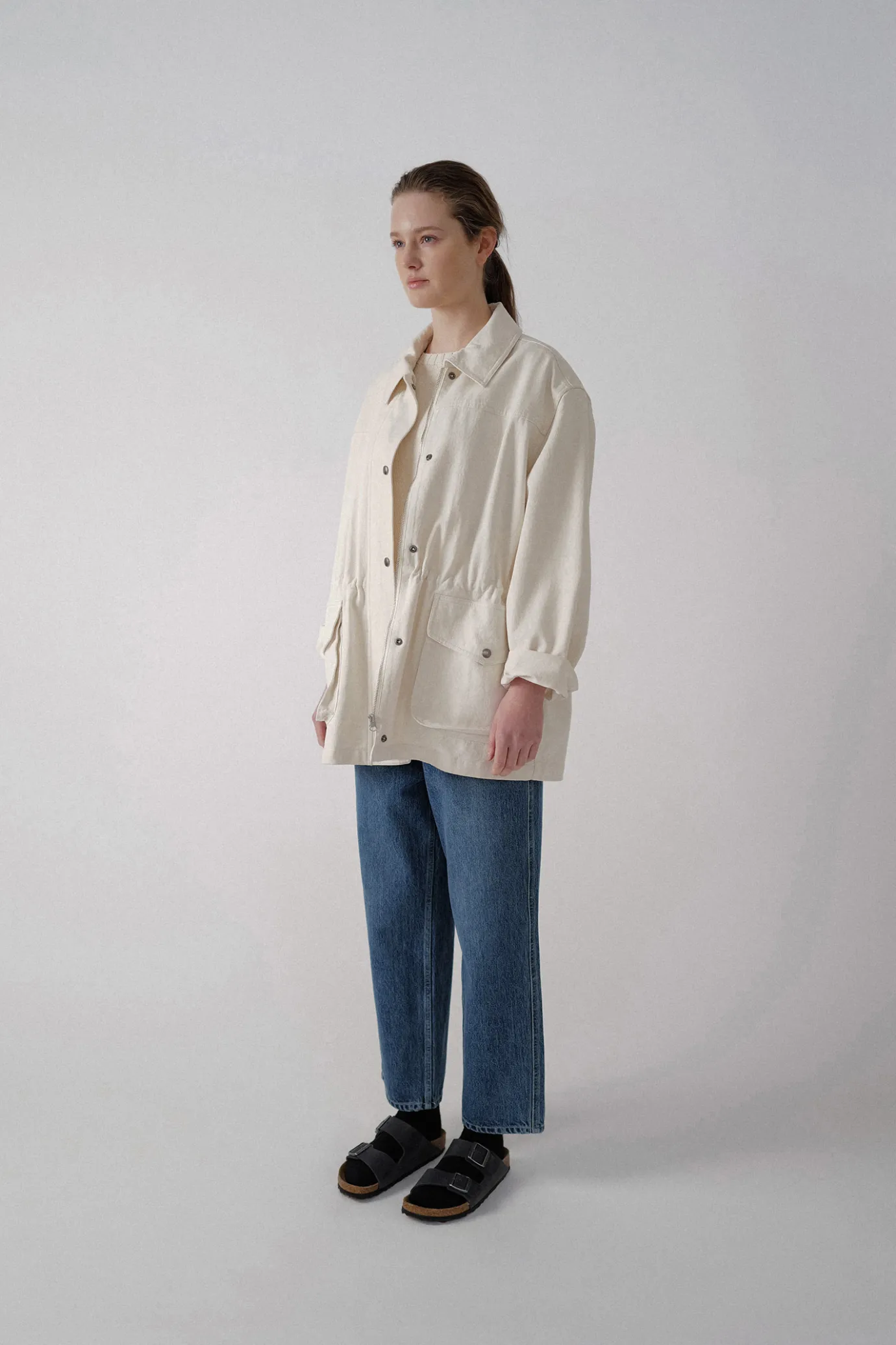 Nothing written Outwears-3RD / Simon cotton field jacket (Off white)